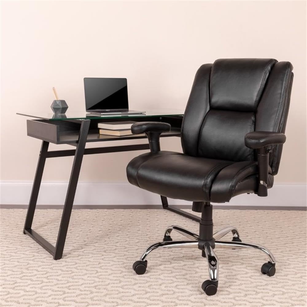 UrbanPro Big and Tall Leather Swivel Office Chair - Black Executive Chair for Heavy Duty Use - Perfect for Home Office, Conference Rooms & Executive Suites