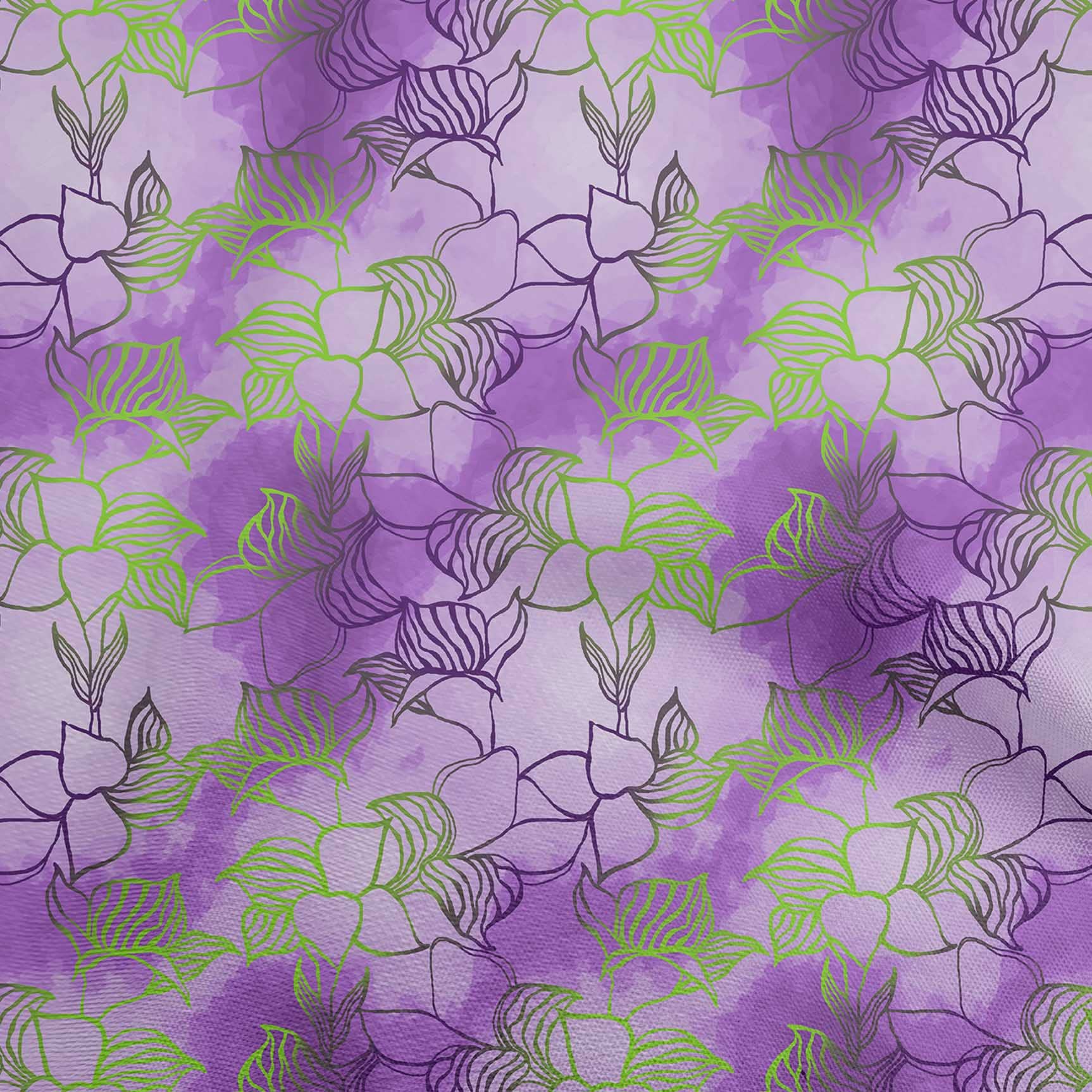oneOone Stretchy Polyester Spandex Fabric - 56 Inch Wide Purple Leaves Print Dress Material by The Yard | Perfect for DIY Dresses, Skirts & Home Decor Projects