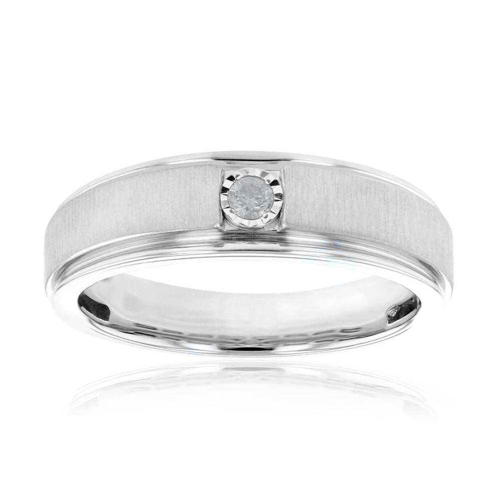 1 Carat Diamond Men's Ring in Sterling Silver 925 - Elegant Wedding Band & Anniversary Gift for Him - Perfect for Engagements, Proposals & Special Occasions