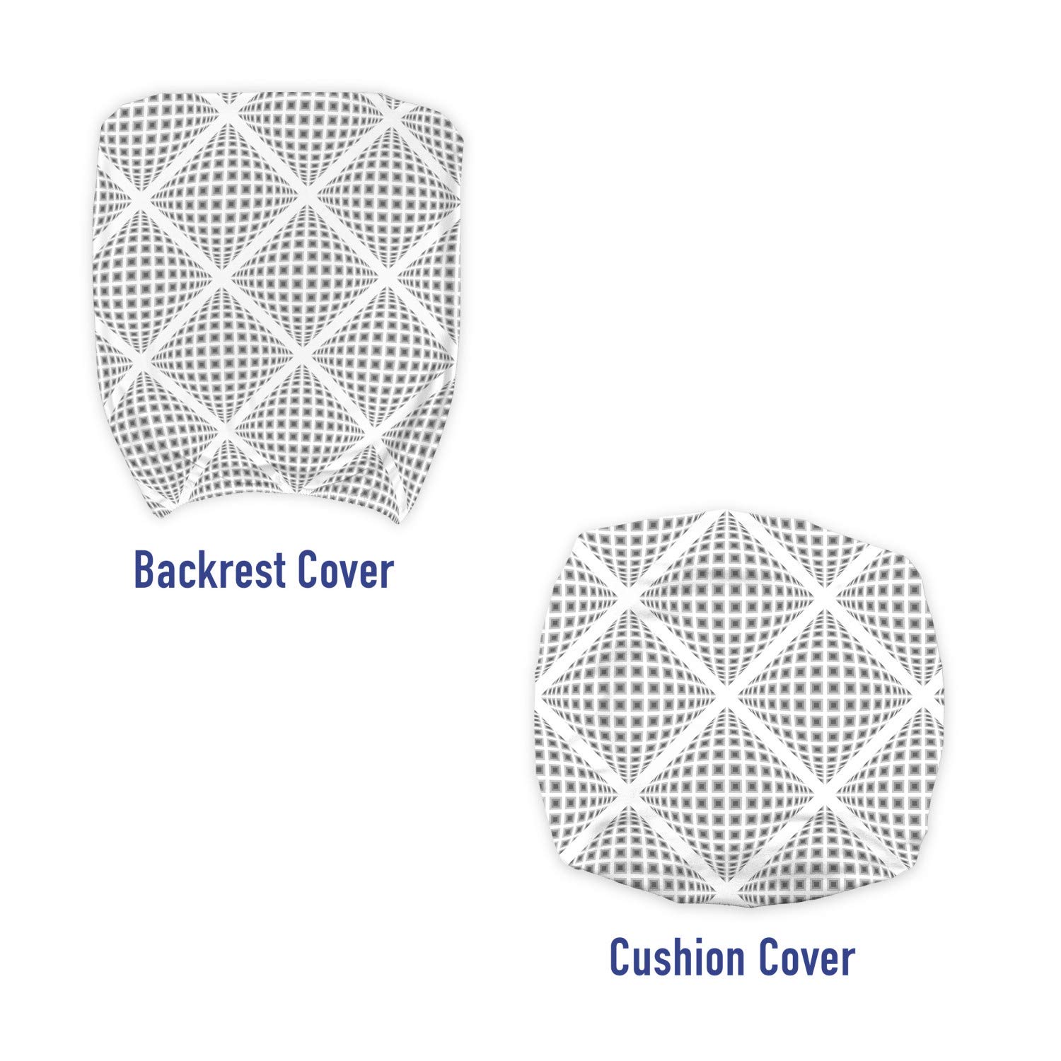 Ambesonne Grey Office Chair Slipcover - Digital Geometric Diamond Pattern with Dashed Web Lines - Stretchable & Washable Fabric Cover - Standard Size - Perfect for Home Office, Gaming Chair, or Conference Room Decor