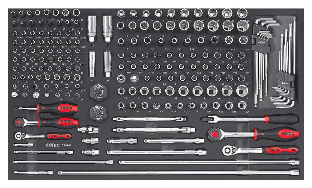 Premium 207-Piece Sonic Foam System Socket Set - 1/4