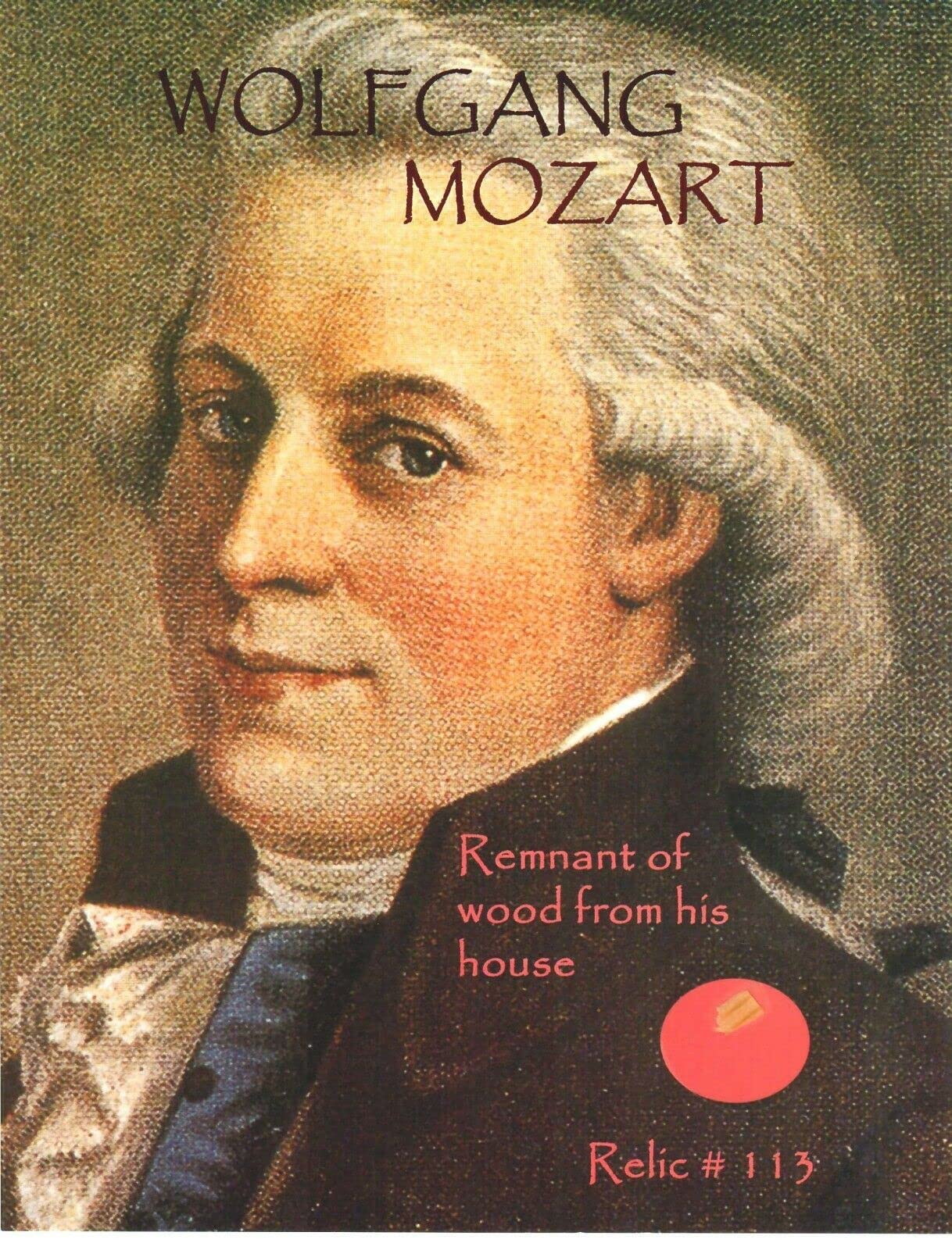 Authentic Wolfgang Mozart Wood Relic from His House - Encapsulated with Todd Mueller COA - Perfect for Music Lovers & History Collectors
