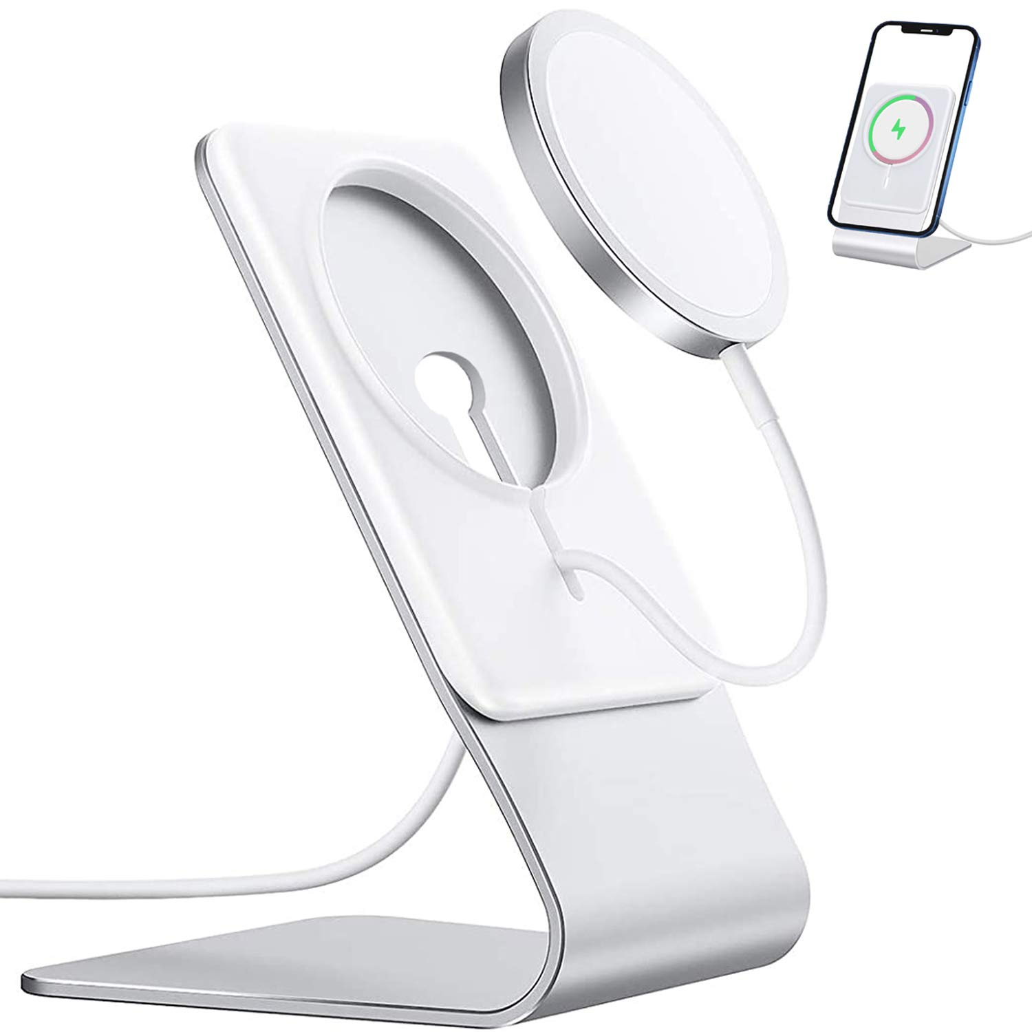 FULAIM Aluminum MagSafe Stand for Desk - Compatible with iPhone 16/15/14/13/12 Pro/Pro Max/Plus (Charger Not Included) | Perfect for Office, Home & Nightstand Charging