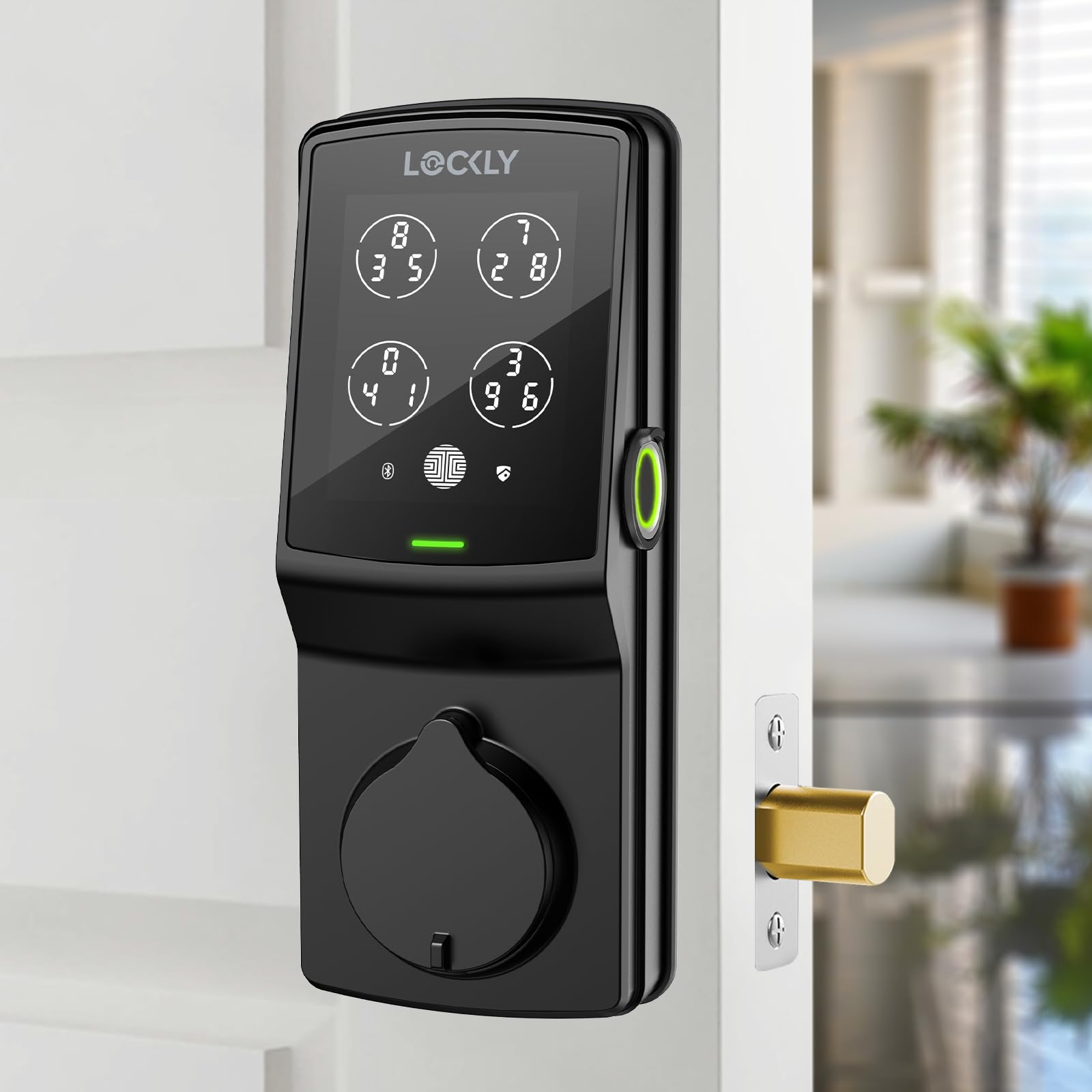 Lockly Secure Plus Smart Deadbolt Lock - Keyless Entry Door Lock with PIN Genie Keypad & 3D Fingerprint Sensor - Auto-Locking Smart Lock for Front Door (Matte Black) - Perfect for Home Security & Smart Home Automation