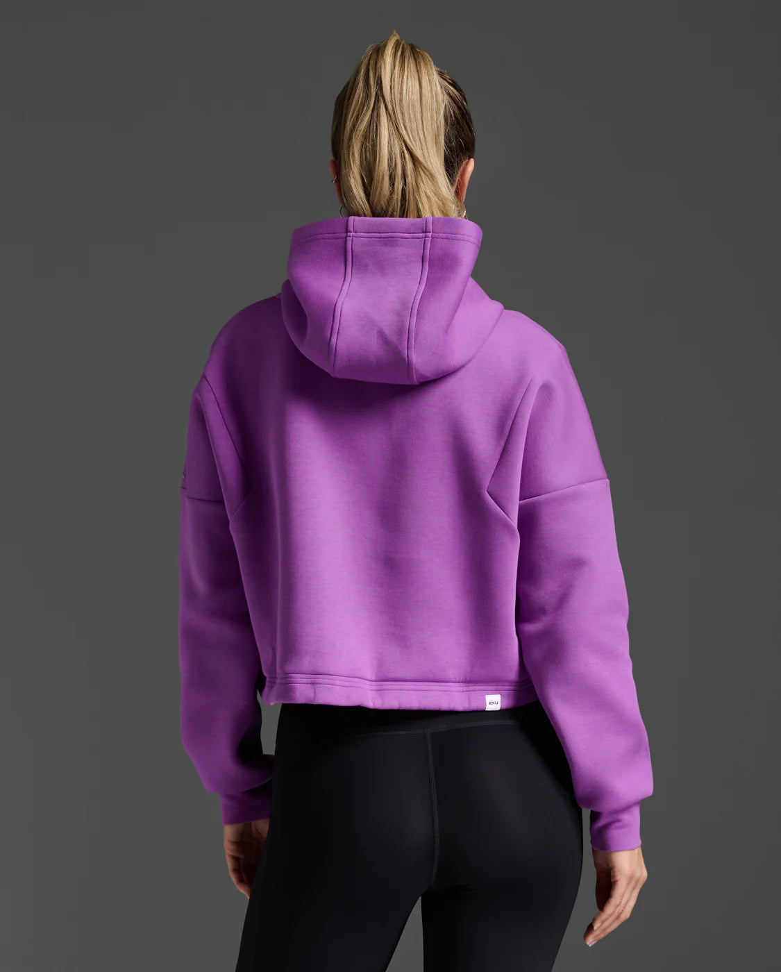 Form Spliced Crop Hoodie Thistle - Trendy Women's Fashion Hooded Sweatshirt for Casual Wear & Street Style Outfits