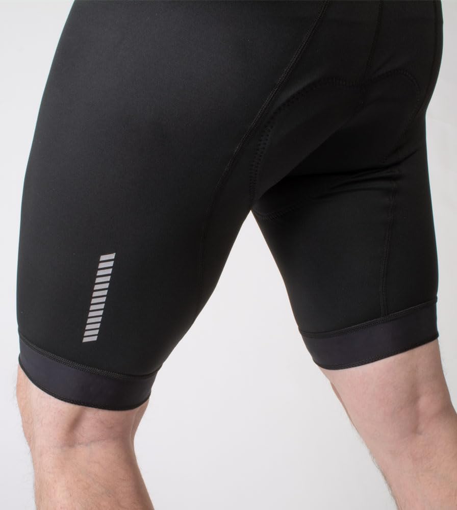 Men's Core Padded Cycling Bib Shorts - Long Distance Comfort Black Bike Shorts | USA Made | Perfect for Road Biking, Indoor Training & Triathlon Races