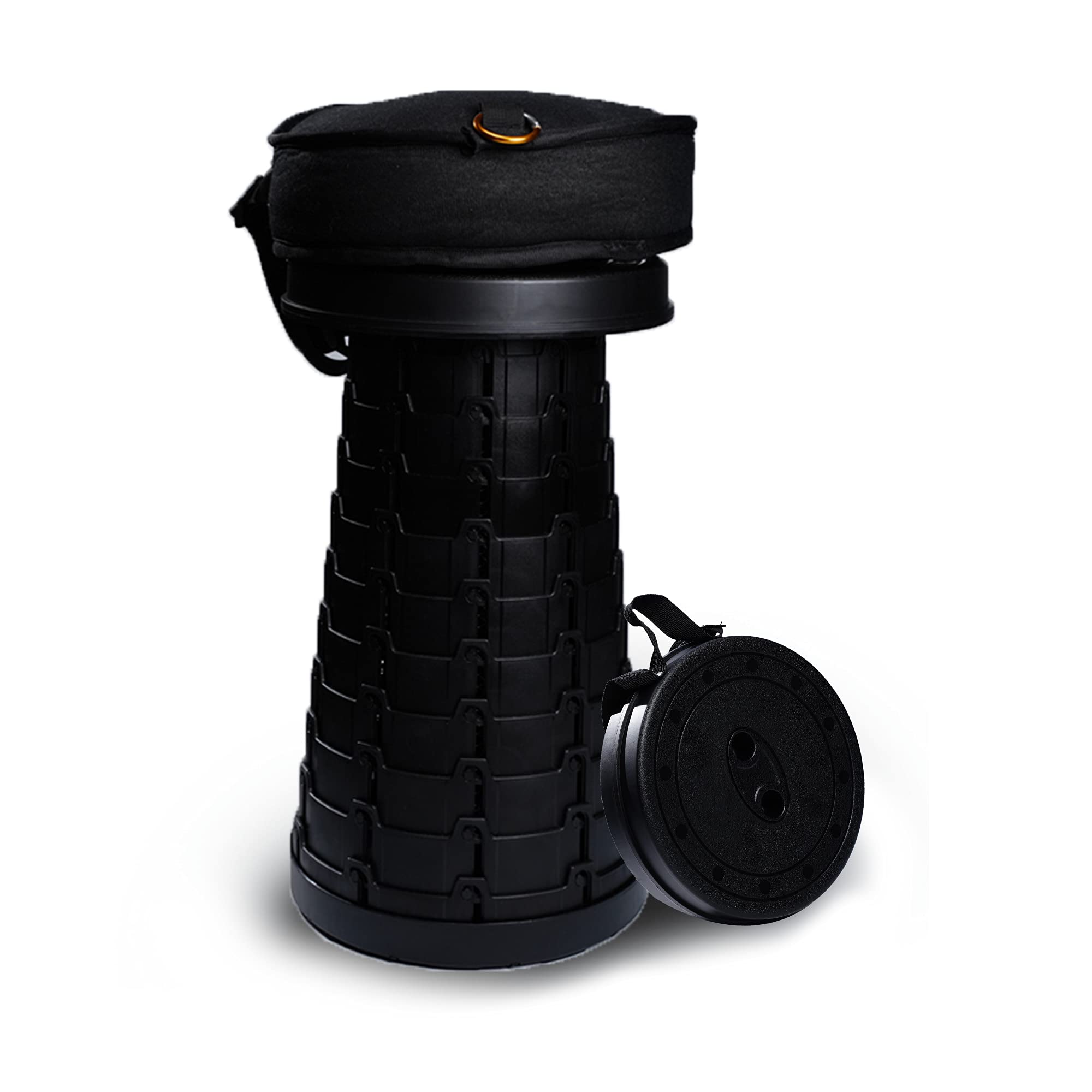 Portable Telescopic Stool with Comfortable Seat Cushion - Lightweight Folding Stool for Adults - Compact & Retractable Design - Perfect for Camping, Fishing, Outdoor Concerts & Home Use