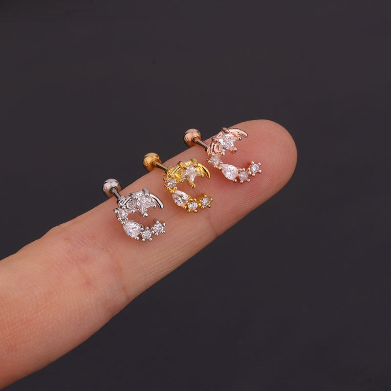 20G Cartilage Tiny Stud Earrings - Starfish & Moon Design Hypoallergenic Piercing Jewelry for Women | Perfect for Daily Wear, Parties & Gifts