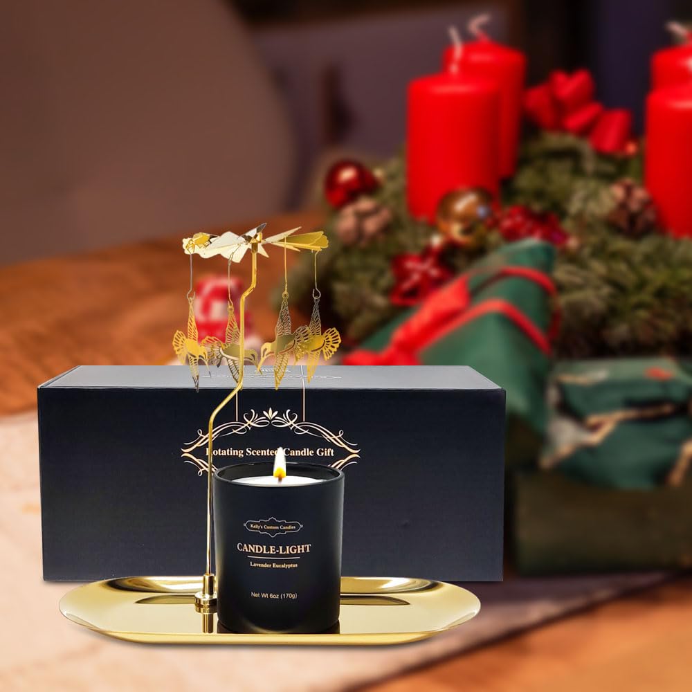 Kelly's Custom Candles - 6 oz Rotating Hummingbird Scented Candle Gift Set for Women | Birthday, Anniversary, Christmas & Thanksgiving Present for Mom, Wife & Colleagues | Perfect for Home Decor, Relaxation & Romantic Ambiance