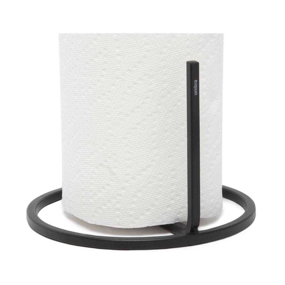 Umbra Squire Metal Paper Towel Holder Stand - Stylish Kitchen & Bathroom Countertop Dispenser in Black | Perfect for Home, Office & Restaurant Use