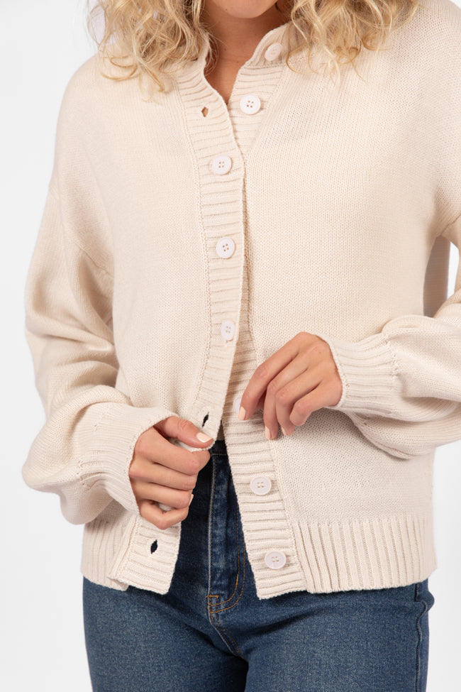 All We Have Beige Button Front Cardigan for Women - Cozy Knit Sweater with Front Pockets | Perfect for Fall Layering, Office Wear & Casual Outfits