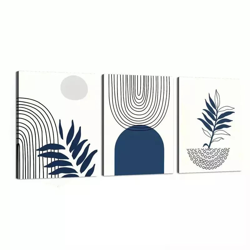 3-Piece Abstract Blue Canvas Wall Art Set - Framed 50x70cm (20x28in) - High Quality Print - 100% Australian Made - Ready to Hang - Perfect for Living Room, Bedroom & Office Decor