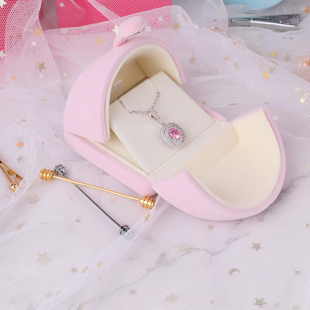 Rolin Roly Velvet Jewelry Box - Small Flocked Gift Box for Necklace, Bracelet & Pendant Storage | Elegant Jewelry Display Case for Home, Boutique & Wedding Gifts