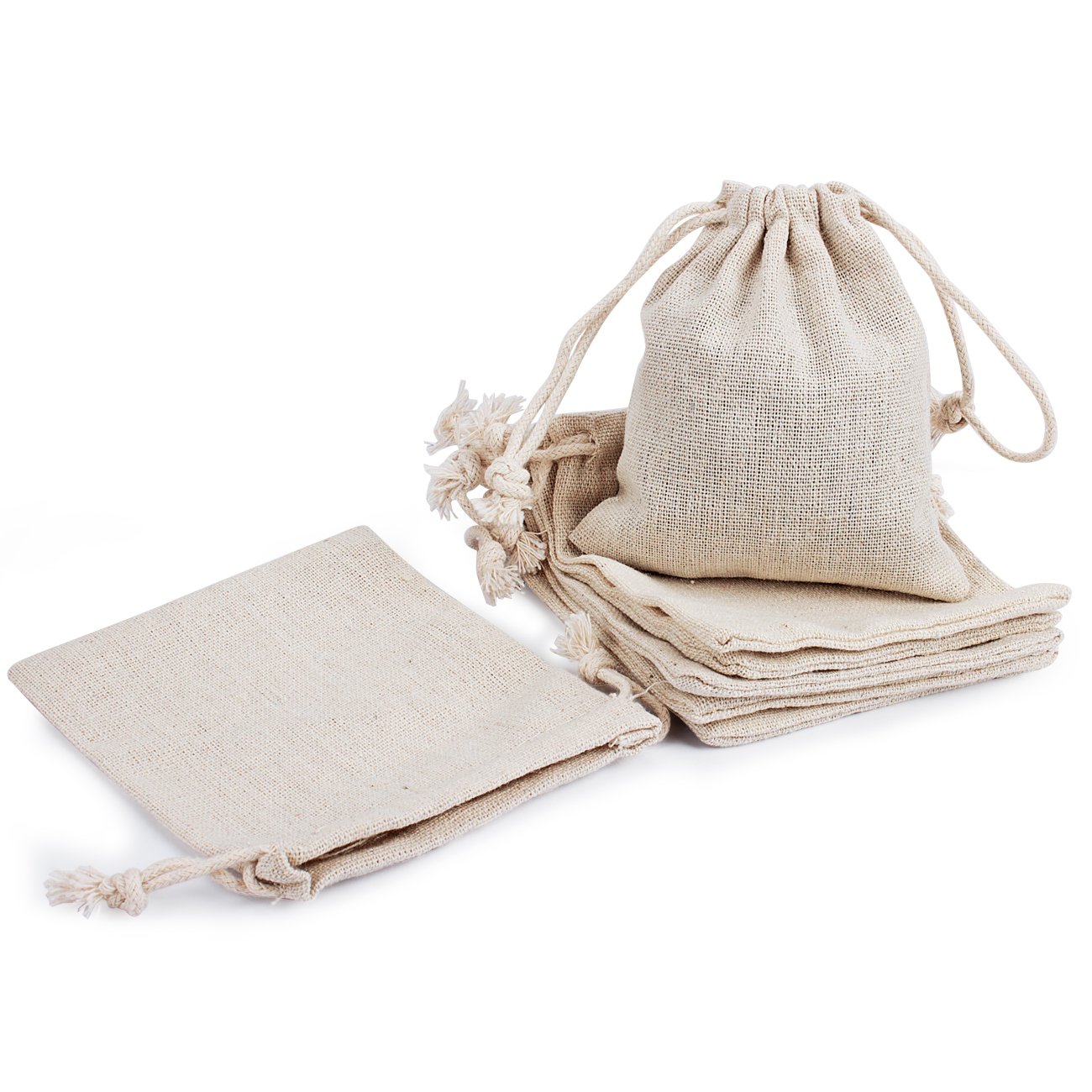 Hapdoo 24 Pack 4x5 Inches Cotton Muslin Drawstring Bags - Gift Bags, Jewelry Pouches, Wedding Favors, Party Favors & DIY Craft Supplies for Jewelry, Soap, Candles, Herbs & More