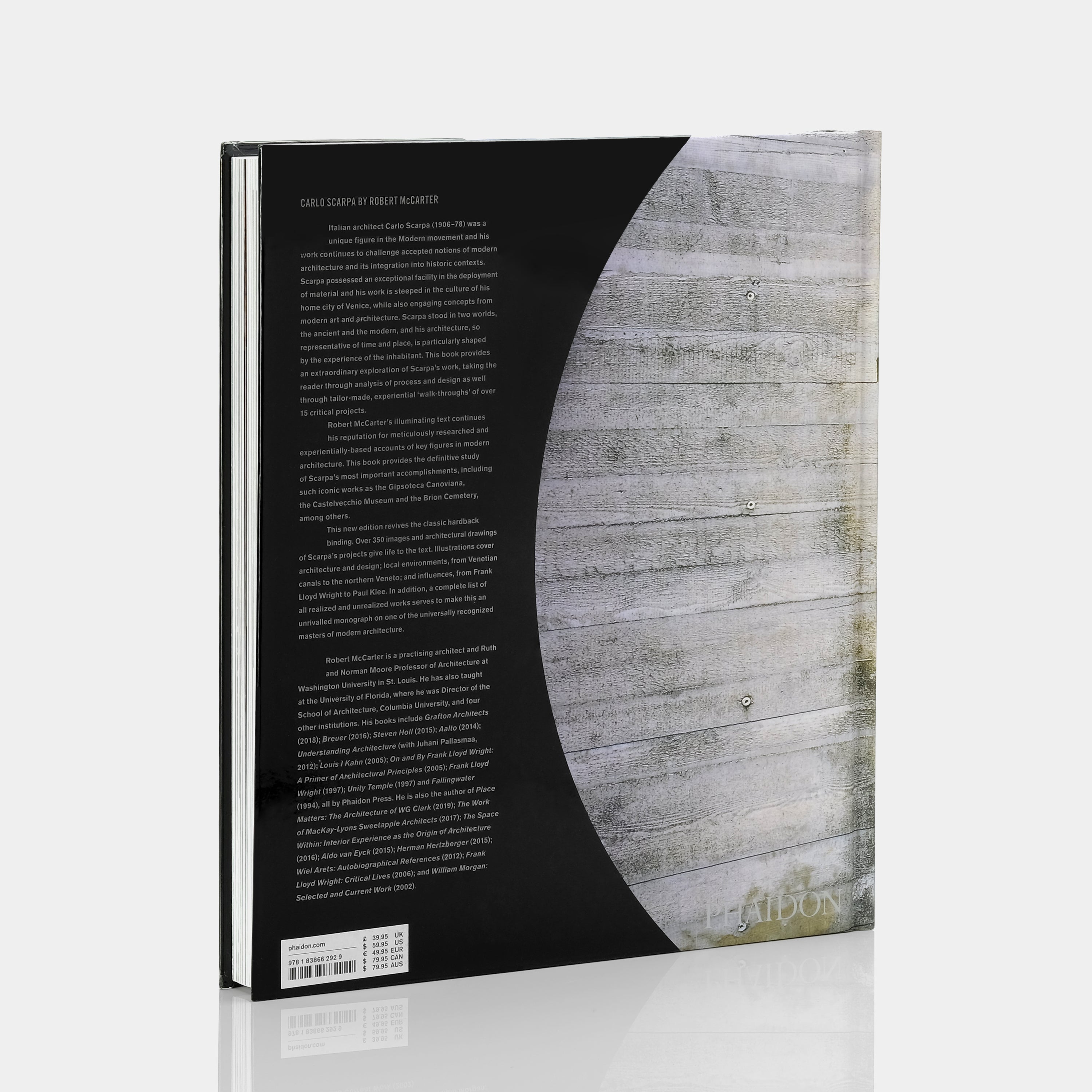 Carlo Scarpa Architecture Book by Robert McCarter | Phaidon Monograph | Modern Design Study for Architects & Students | Perfect for Home Office & Design Studio Decor