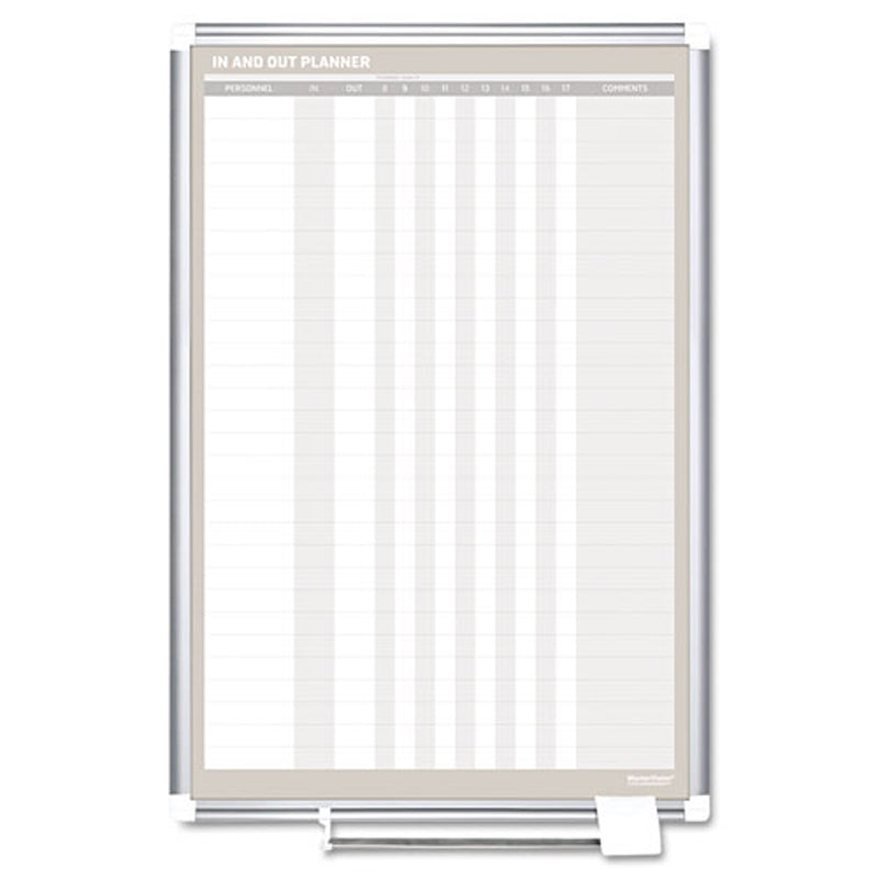 Magnetic 30 Name In/Out Dry Erase Board with Aluminum Frame - 24
