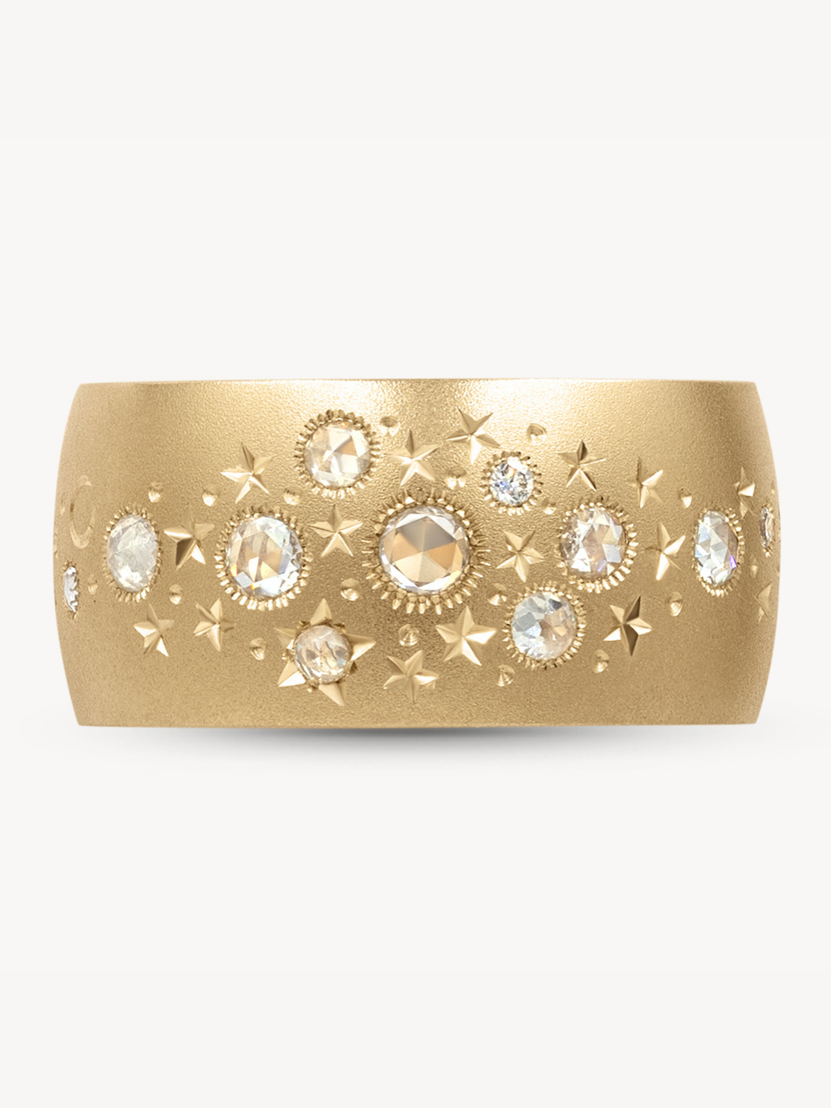 Rose Cut Celestial Band Ring - Vintage Inspired Celestial Jewelry for Women - Perfect for Weddings, Anniversaries & Romantic Gifts