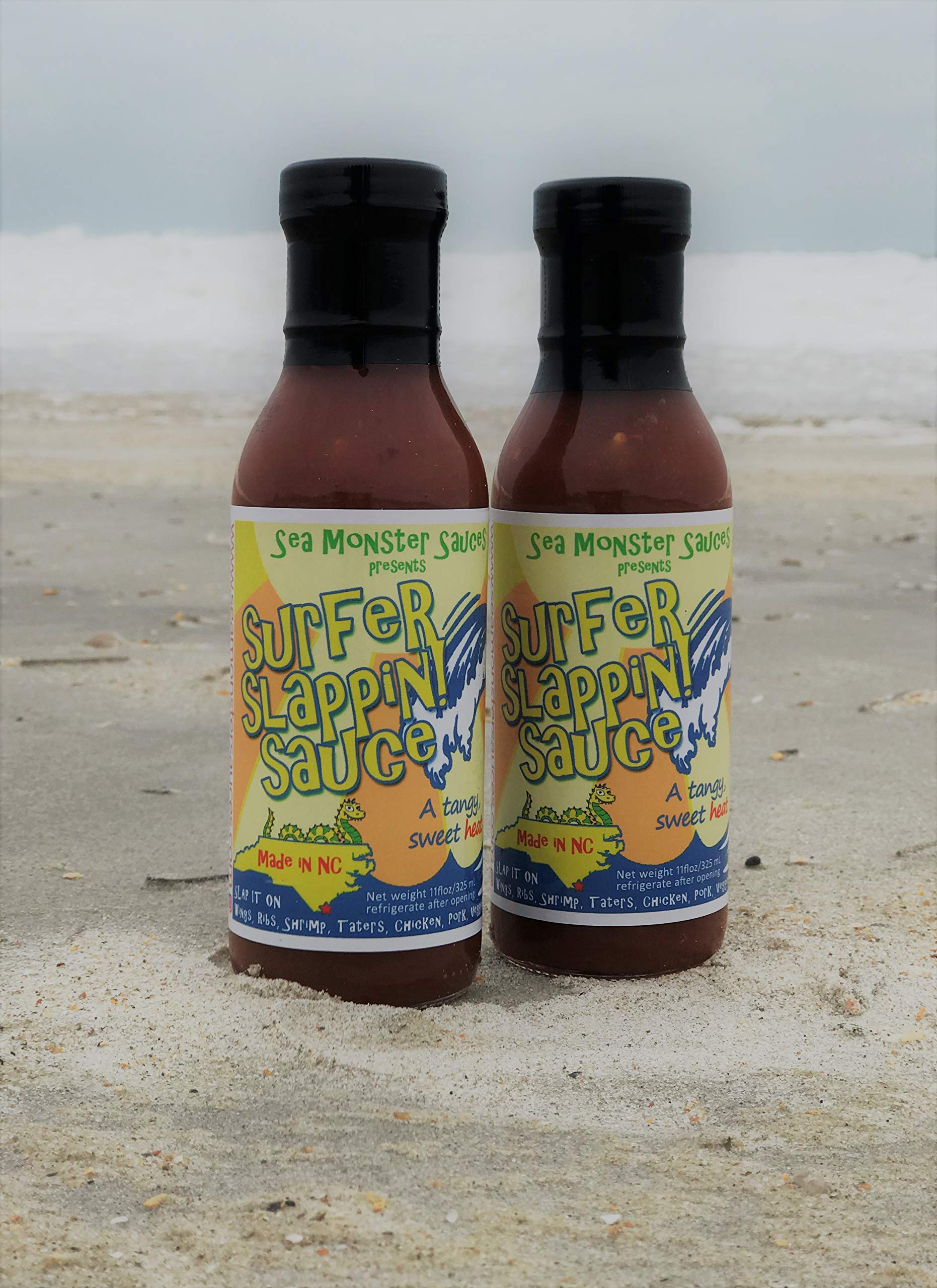 Surfer Slappin' Sauce - Pack of 12 (11oz Bottles) - Hot Sauce for Tacos, Wings & BBQ - Perfect for Gifts & Parties