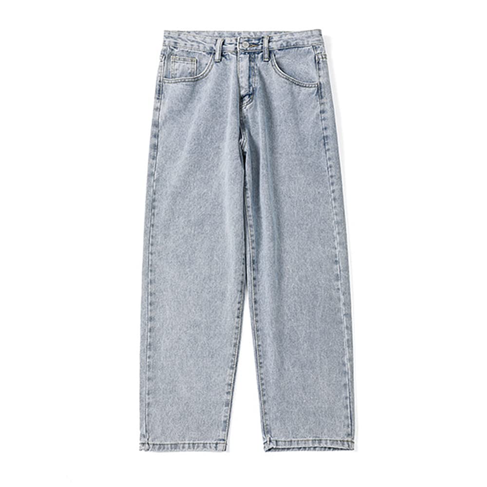 Rexcyril Men's Loose Fit Straight Leg Denim Jeans - Baggy Wide Leg Casual Pants for Everyday Wear & Street Style Outfits
