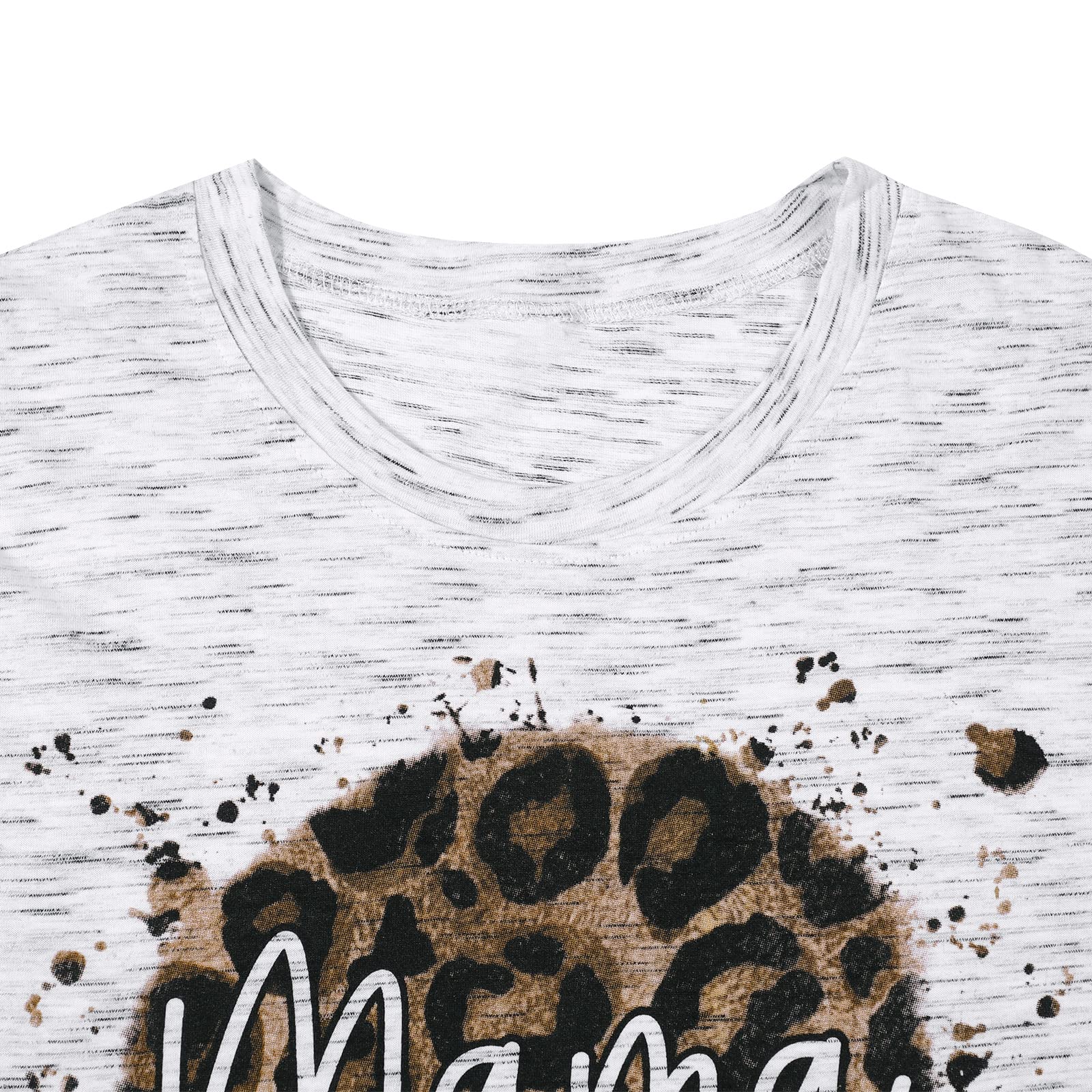Women's Mama Leopard Print T-Shirt - Comfortable Short Sleeve Casual Top for Mom Life | Perfect for Everyday Wear, Mother's Day Gifts & Family Outings
