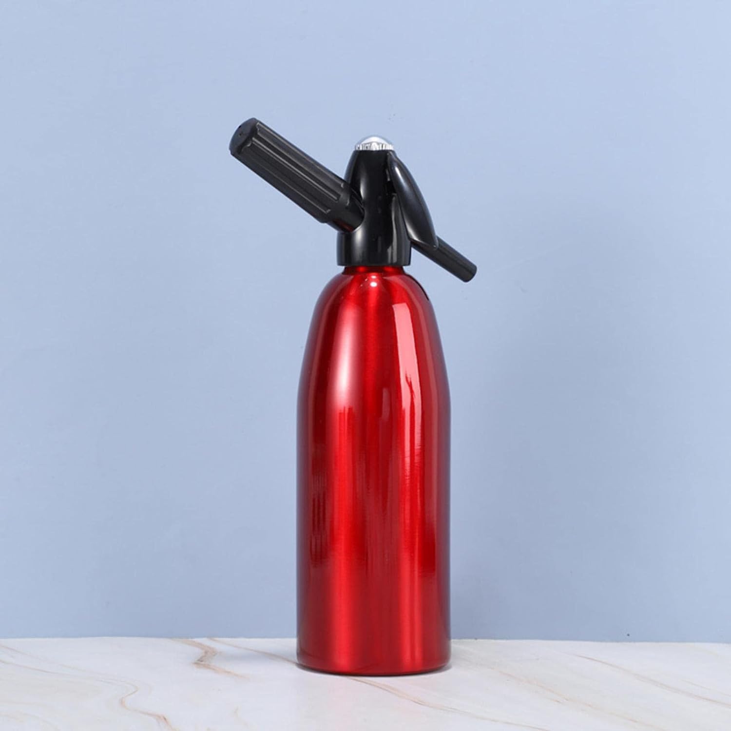 Sparkling Water Maker Machine - Home Soda Maker for Carbonated Drinks, Countertop Carbonation System with CO2 Cylinder, Perfect for Home, Office & Bar Use (Red) - Create Refreshing Sparkling Water & Fizzy Cocktails