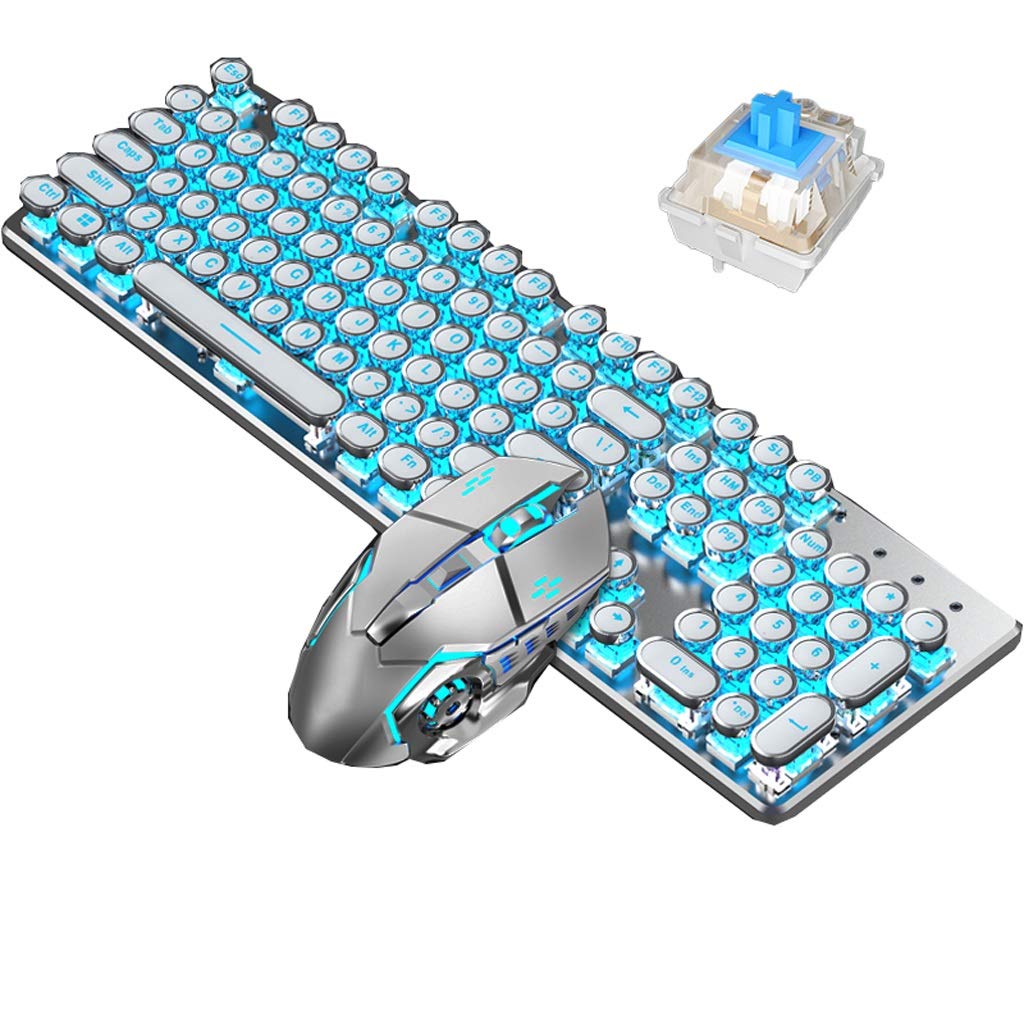 ARCH Mechanical Gaming Keyboard & Mouse Combo - Wired USB RGB Backlit Keyboard for PC, Laptop, Windows - Blue LED Backlight - Perfect for Gaming, Typing & Office Work