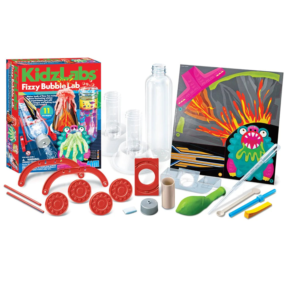 4M KidzLabs Fizzy Bubble Lab - Fun Science Experiment Kit for Kids Ages 8+ | STEM Educational Toys | Create Exciting Bubble Reactions at Home or Classroom