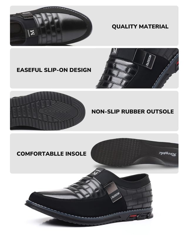 Men's Orthopedic Leather Oxford Shoes - Comfortable Derby Dress Shoes for Business & Casual Wear - Perfect for Walking, Driving & Office Use