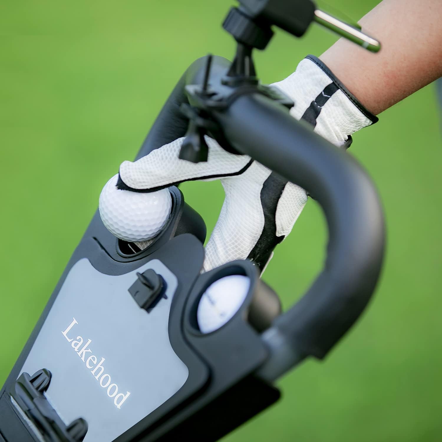 Lightweight & Easy Folding 3 Wheel Golf Push Cart with Phone Holder, Cup Holder, Scorecard & Ice Bag - Convenient Golf Accessories for Comfortable Play on the Course | Perfect for Golfers, Seniors & Beginners