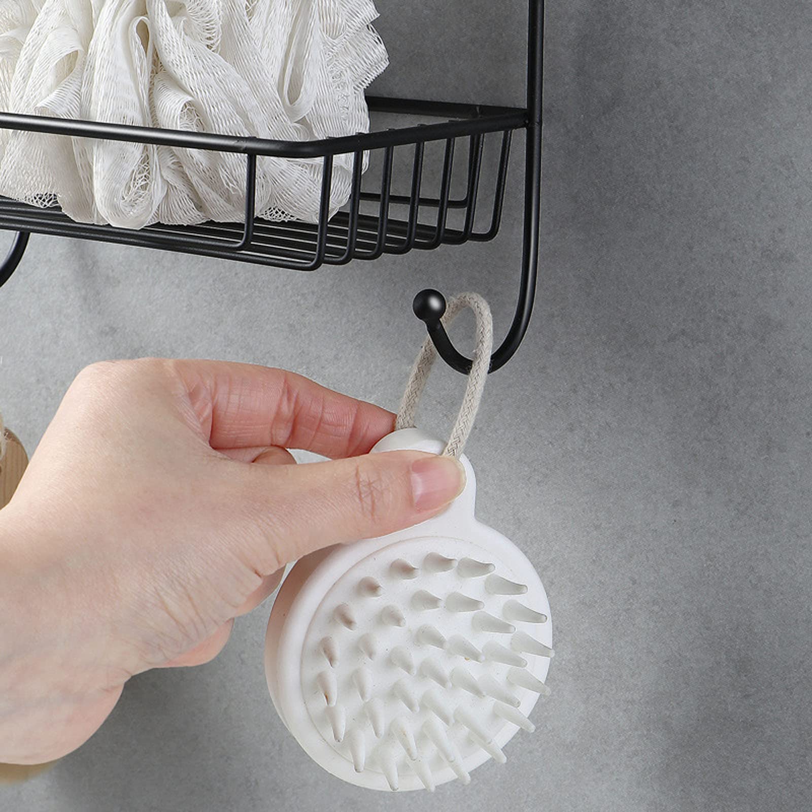 2-Tier Rustproof Shower Caddy with Soap Dish & 2 Hooks - No Drill Wall Mount Bathroom Organizer for Shower, Kitchen, or Bath - Space Saving Storage Shelf (Black) - Perfect for Small Bathrooms, Apartments & Dorm Rooms