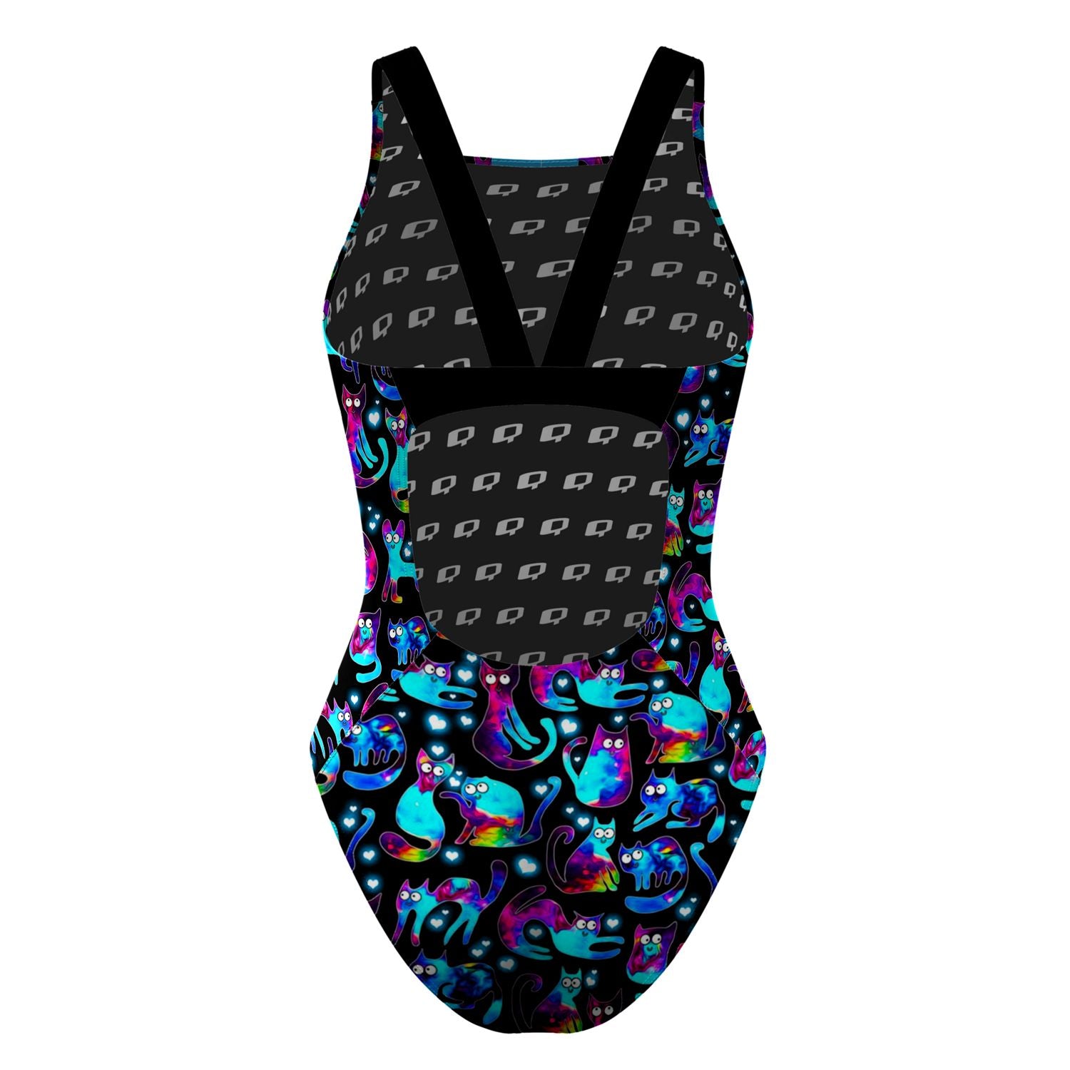 Space Kitties Classic Strap Swimsuit - Cute Cat Print One Piece Bathing Suit for Women | Beach, Pool & Summer Vacation Wear