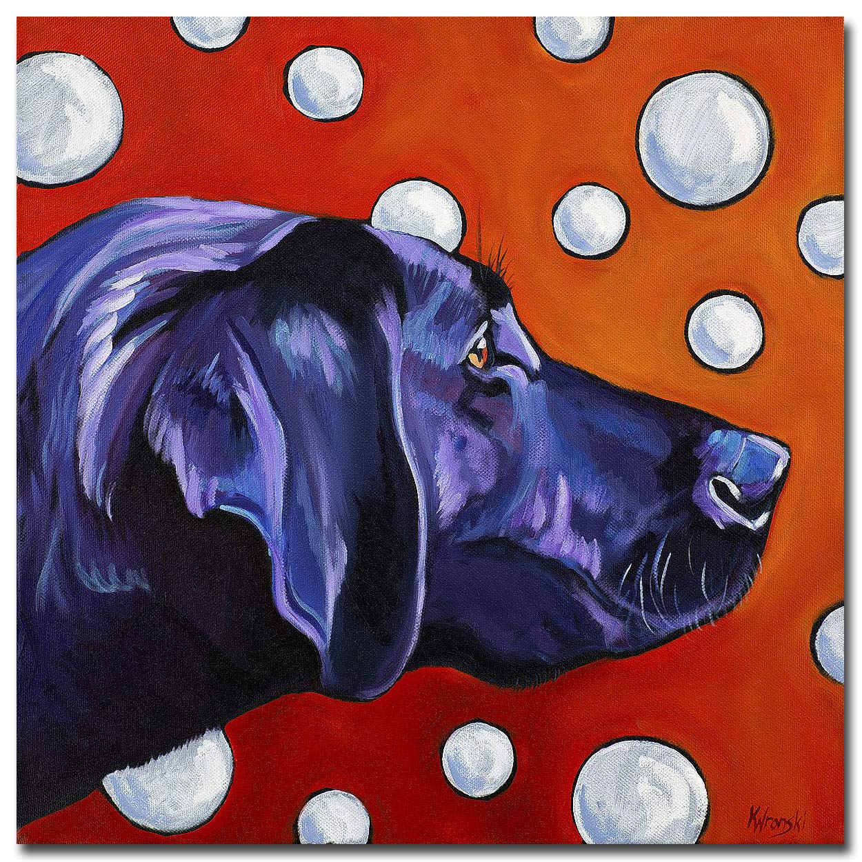 Lab and Bubbles by Kathryn Wronski - Premium Gallery-Wrapped Canvas Giclee Art Print (30x30 inches) - Ready to Hang Wall Decor for Living Room, Bedroom & Office