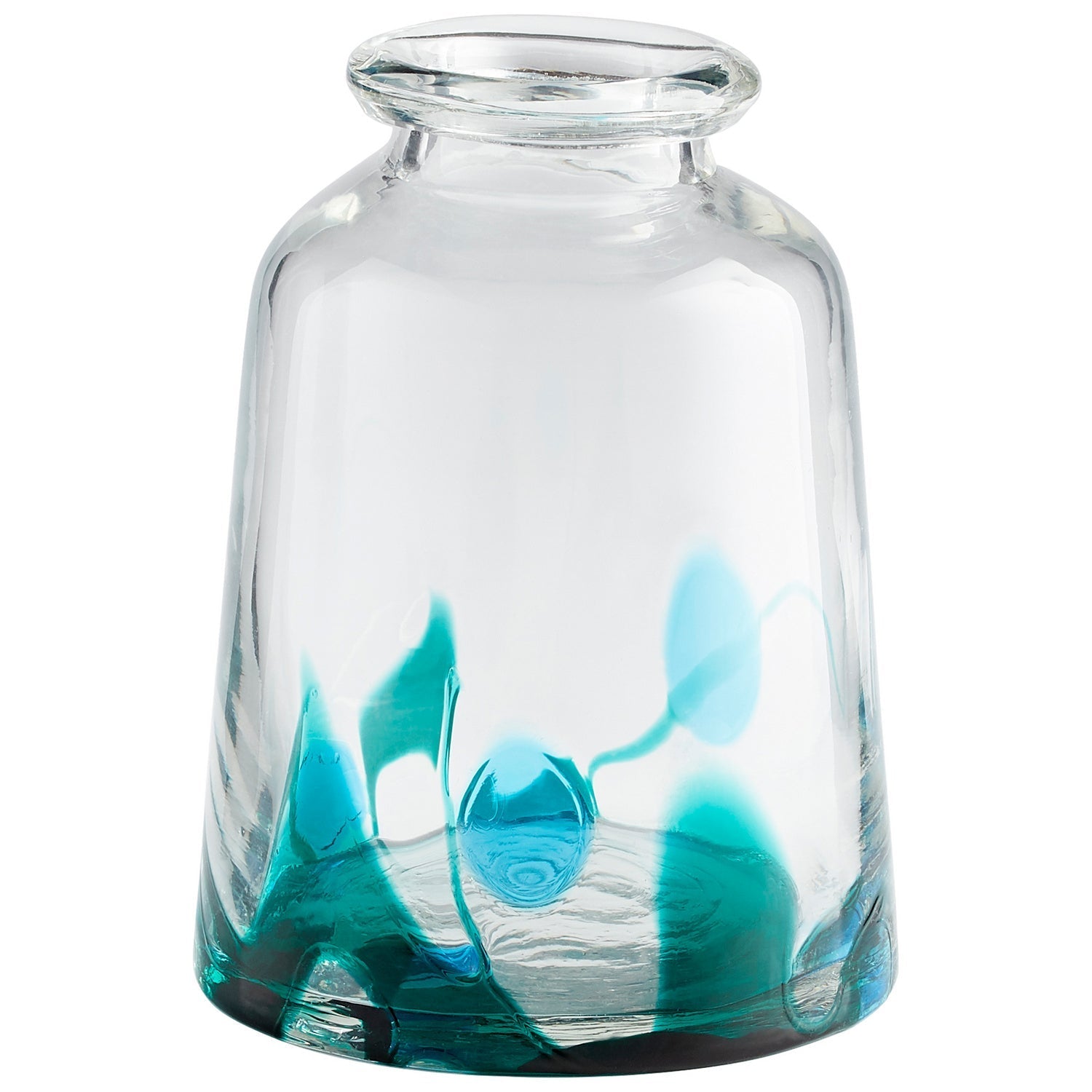Cyan Design 11070 Tahoe Vase - Blue & Clear Glass Medium Size Home Decor for Living Room, Dining Table, Wedding Centerpiece