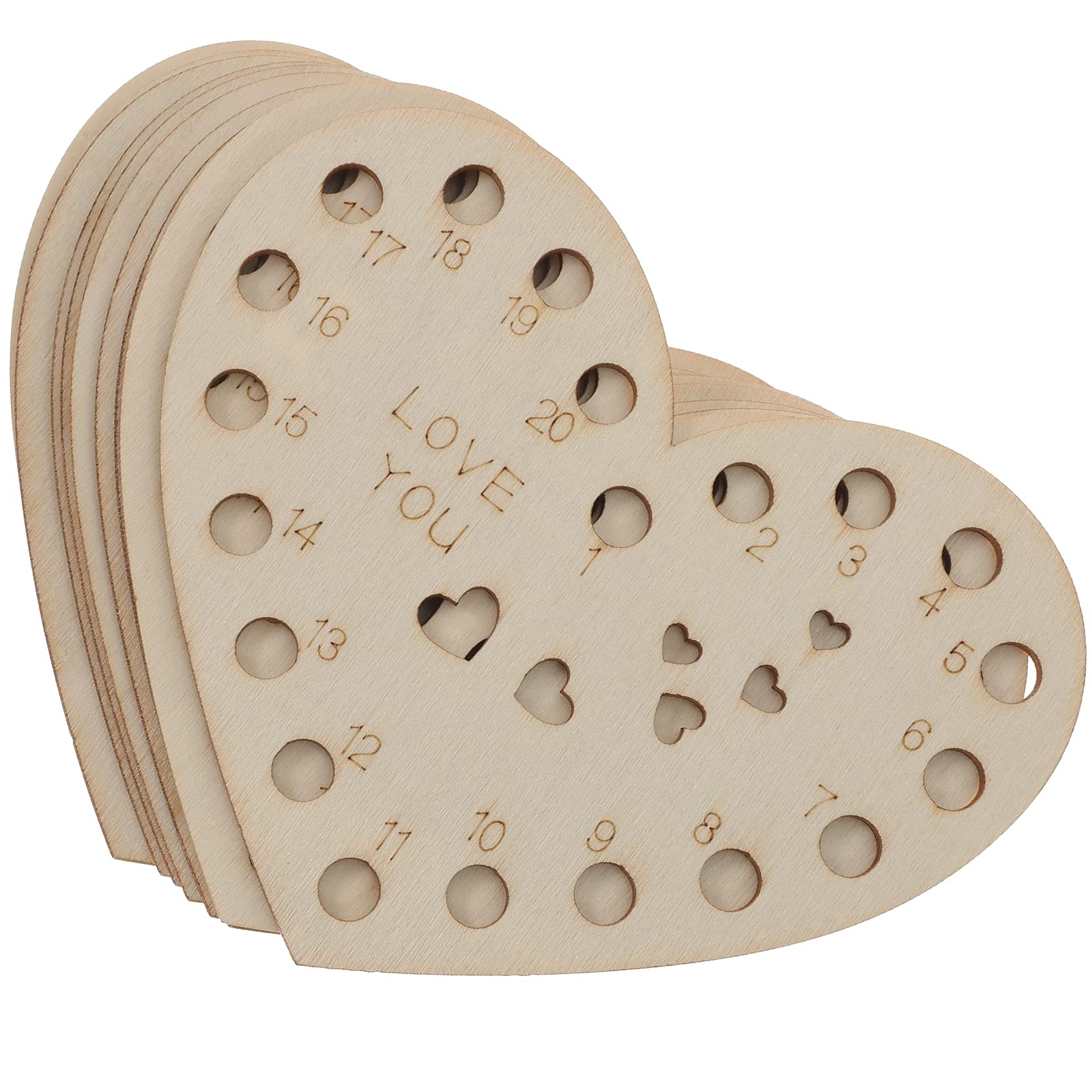 10pcs Wooden Heart-Shaped Embroidery Floss Organizer - Thread Storage Holder for Cross Stitch, Needlework & DIY Craft Projects - Perfect for Sewing Kits, Travel & Home Organization