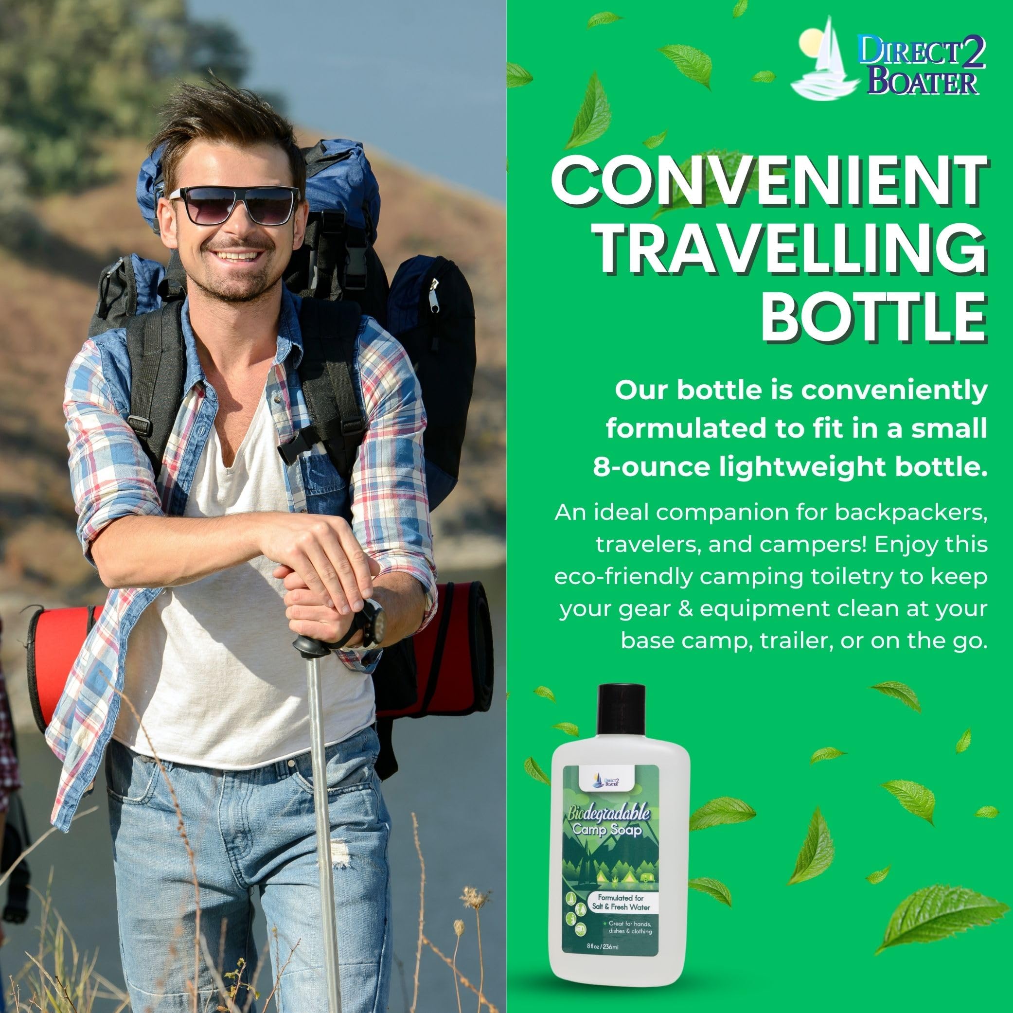 **Eco-Friendly Biodegradable Camping Soap - 8oz Unscented, Dye-Free All-Purpose Soap for Hiking, Backpacking & RV Trips - Gentle Hand & Body Wash for Outdoor Adventures**    *(Perfect for Camping, Backpacking, RV Travel, and Off-Grid Hygiene!)*