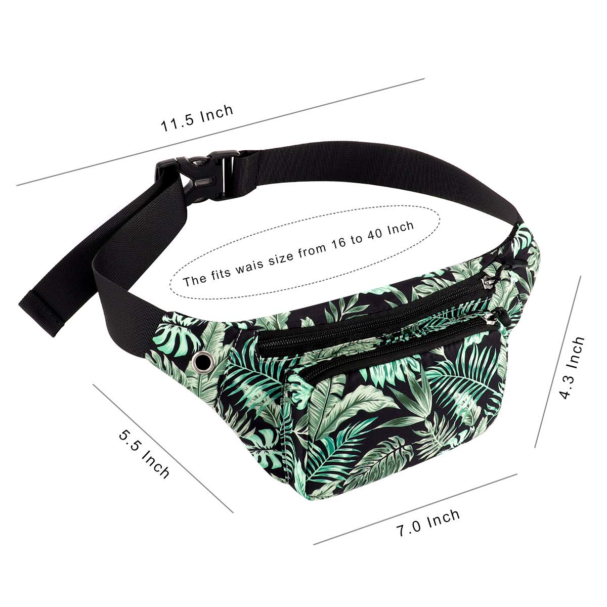 KAMO Water Resistant Fanny Pack - Durable Polyester Waist Bag & Sling Backpack for Men Women - Perfect for Hiking, Travel, Running & Outdoor Activities