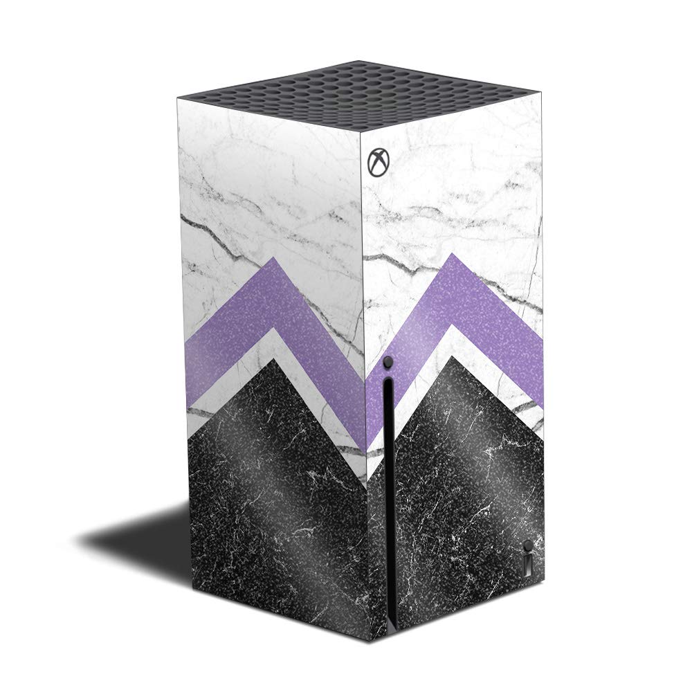 MightySkins Glossy Glitter Protective Skin Cover for Xbox Series X - Geometric Marble Design | Durable High-Gloss Finish | Easy to Apply & Remove | Made in USA | Perfect for Gaming Setups & Custom Console Decoration