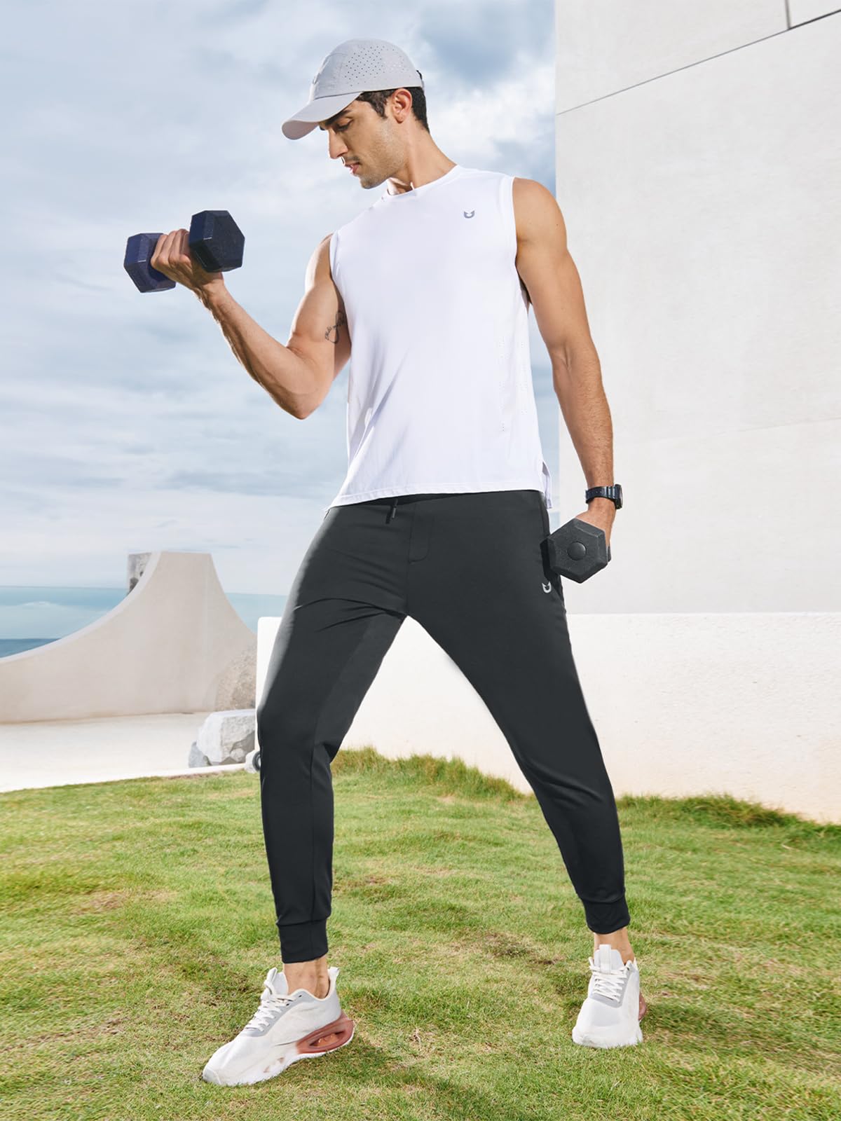 NORTHYARD Men's Lightweight Jogger Pants with Zipper Pockets - Athletic Running Sweatpants for Workout & Casual Wear - Perfect for Gym, Travel & Everyday Comfort