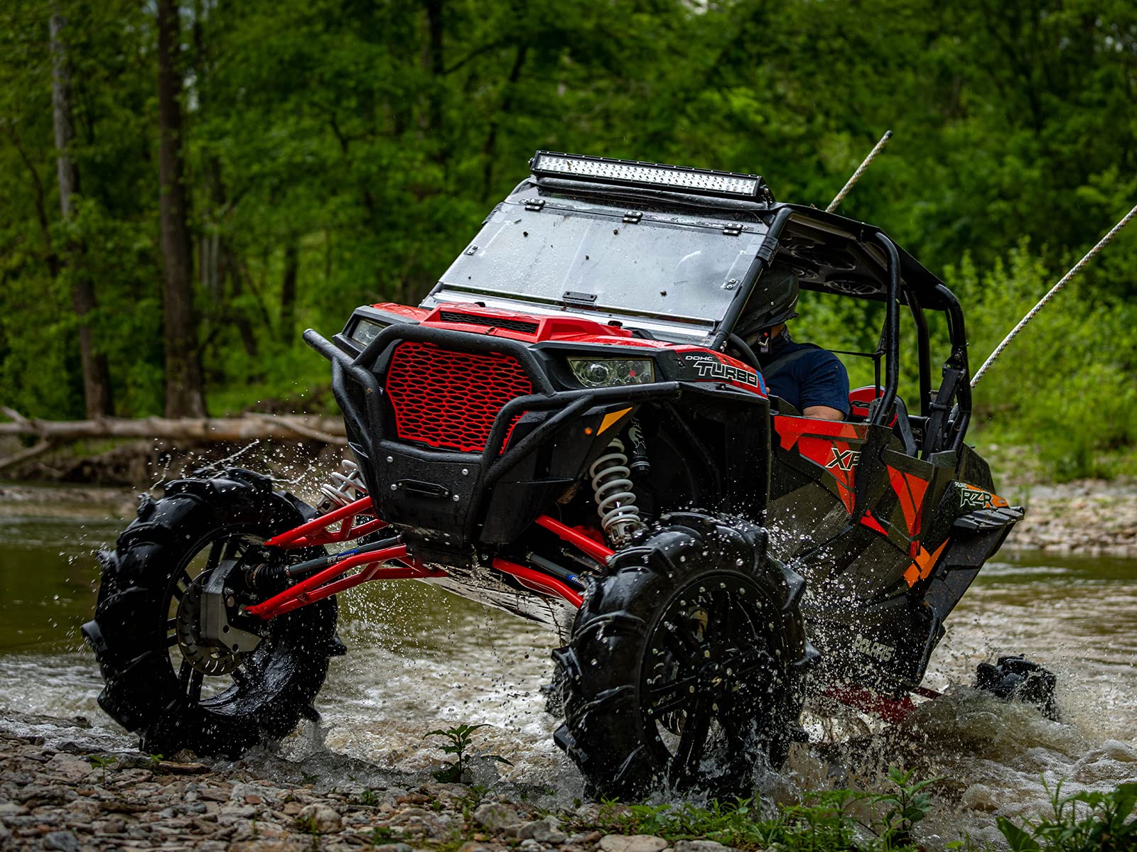 SuperATV (2) Lower High Clearance A-Arms for 2014+ Polaris RZR XP 1000 / XP 4 1000 - Non-Adjustable Red Off-Road Suspension Upgrade with 1.25
