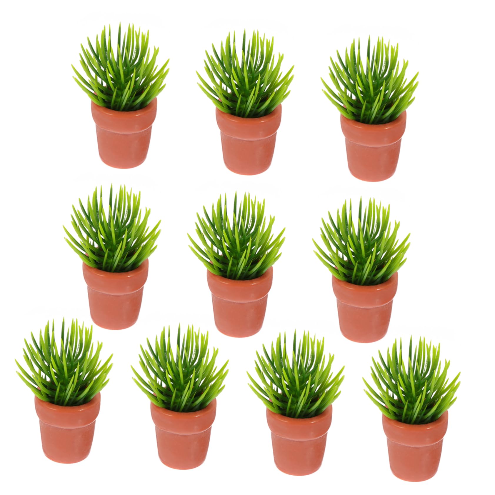 10pcs Mini Simulation Bonsai Plants for Dollhouse Landscaping - Realistic Miniature House Decor for DIY Scenes, Fairy Gardens & Model Displays