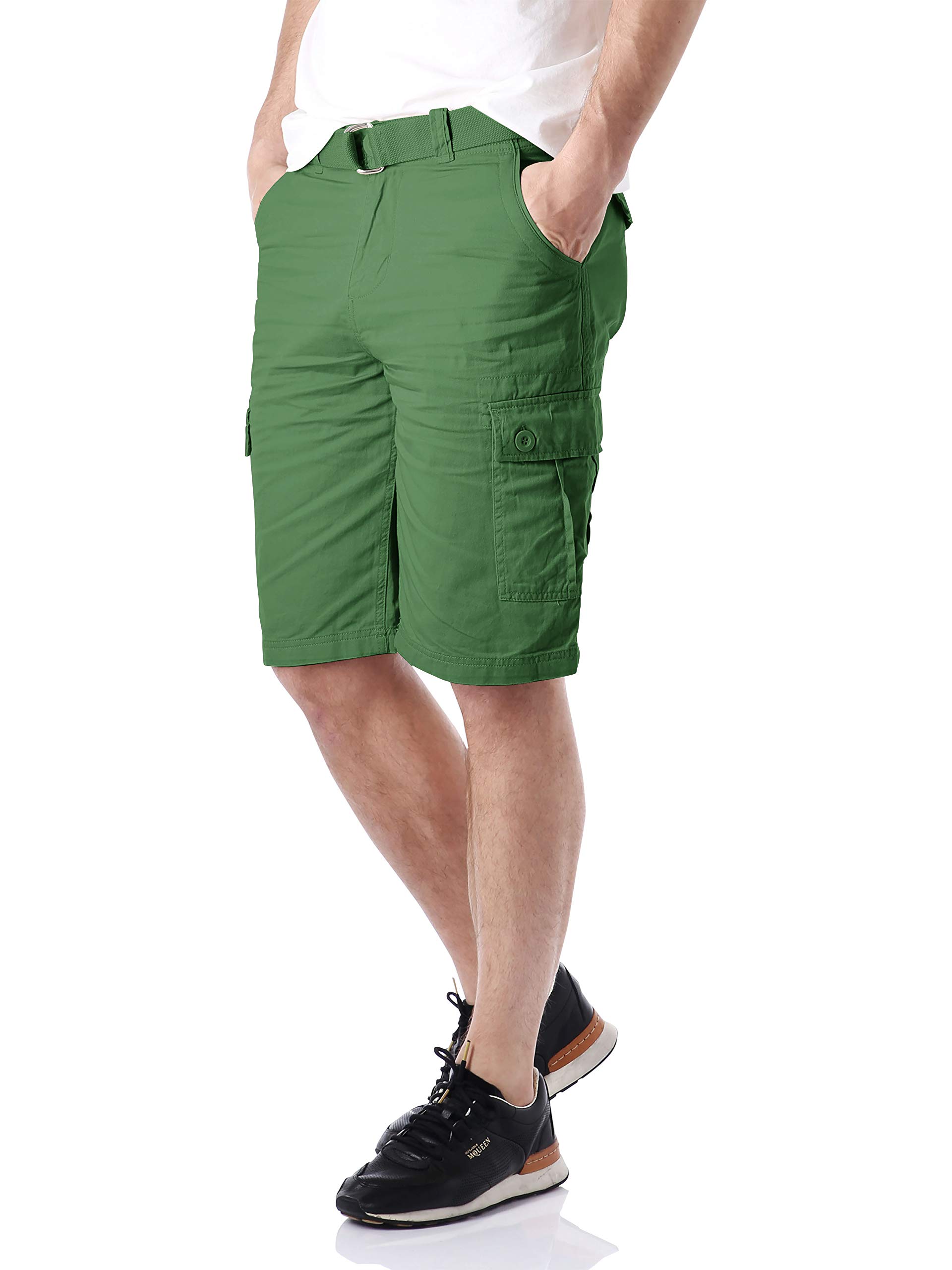 Men's Twill Cargo Shorts with Belt - Hiking & Outdoor Camping Wear