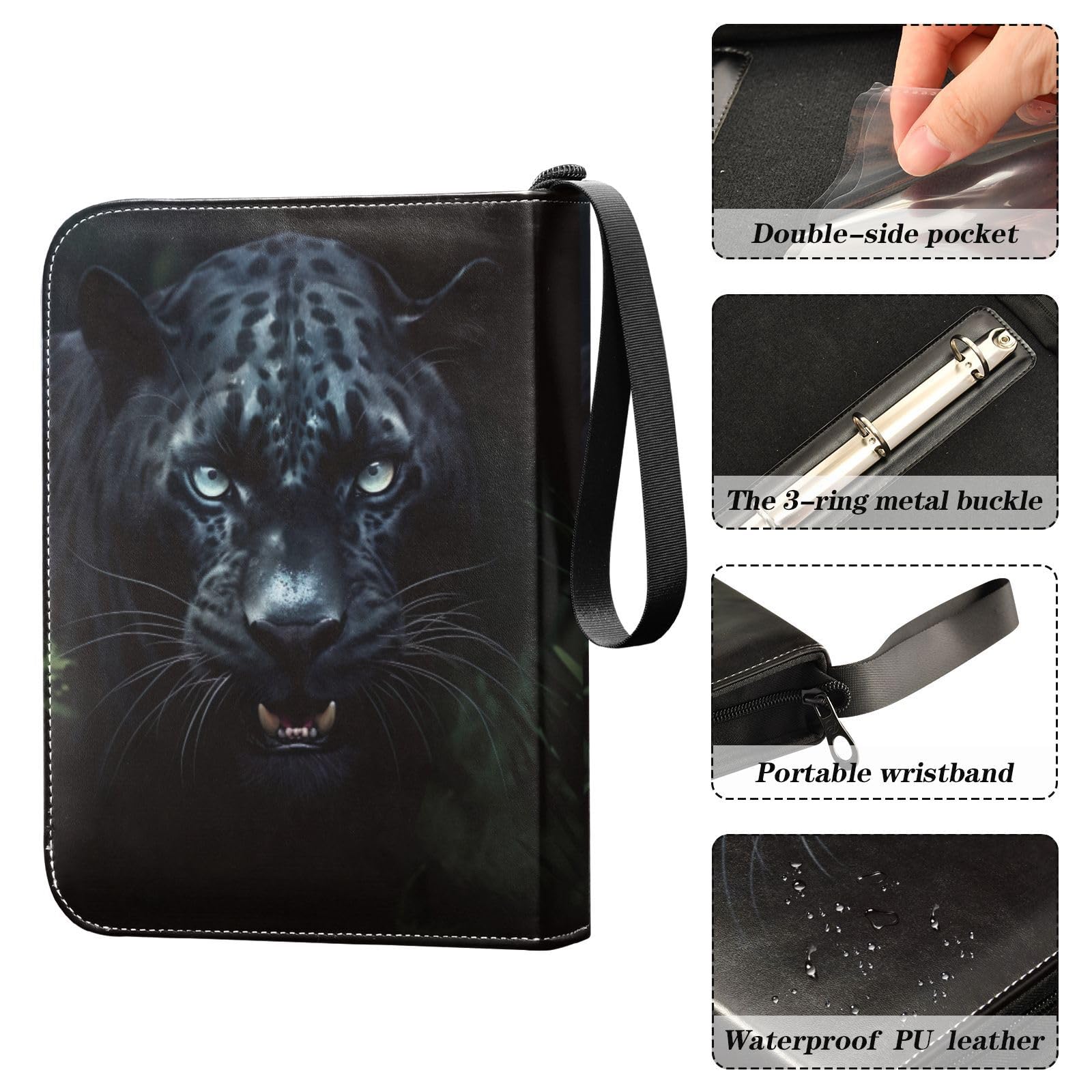 Qilmy 400 Pocket PU Leather Trading Card Binder - Collector Album for Sports & Game Cards with Flowers & Skull Design | Perfect for Organizing, Storing & Displaying Your Valuable Card Collection