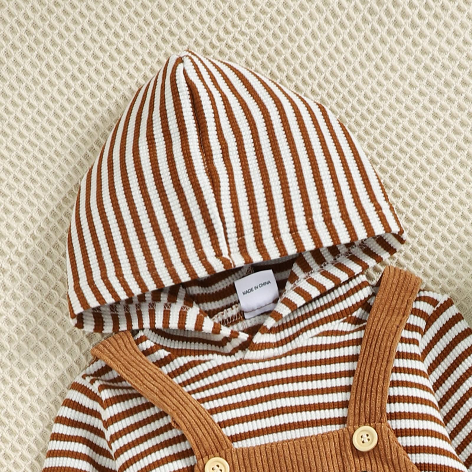 Baby Ribbed Hoodie Romper - Long Sleeve Fall/Winter Outfit for Boys & Girls - Playtime & Outdoor Wear