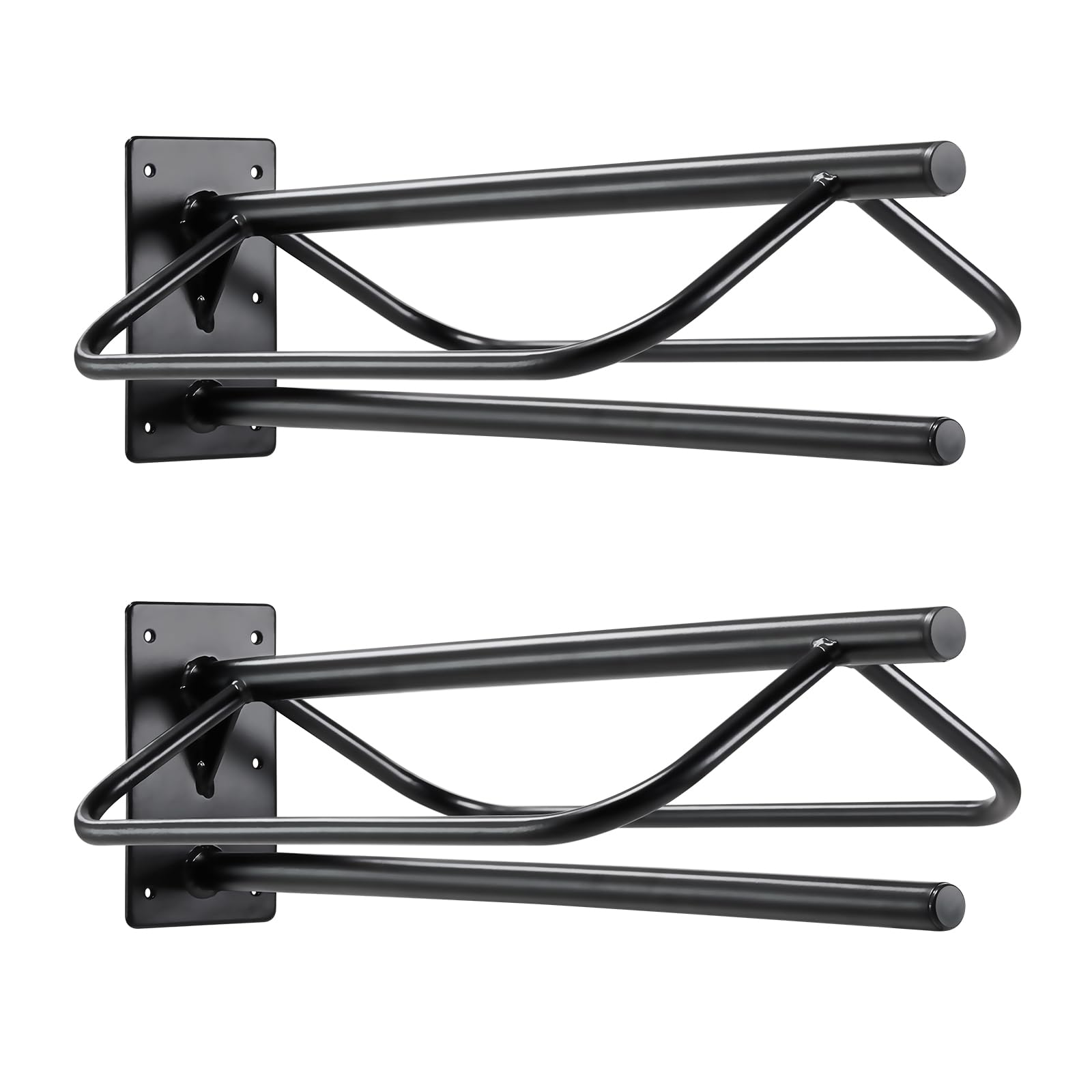 VEVOR Heavy-Duty Wall Mounted Saddle Rack - 2 Pack Steel Saddle Stand with Pad Bar (23.8