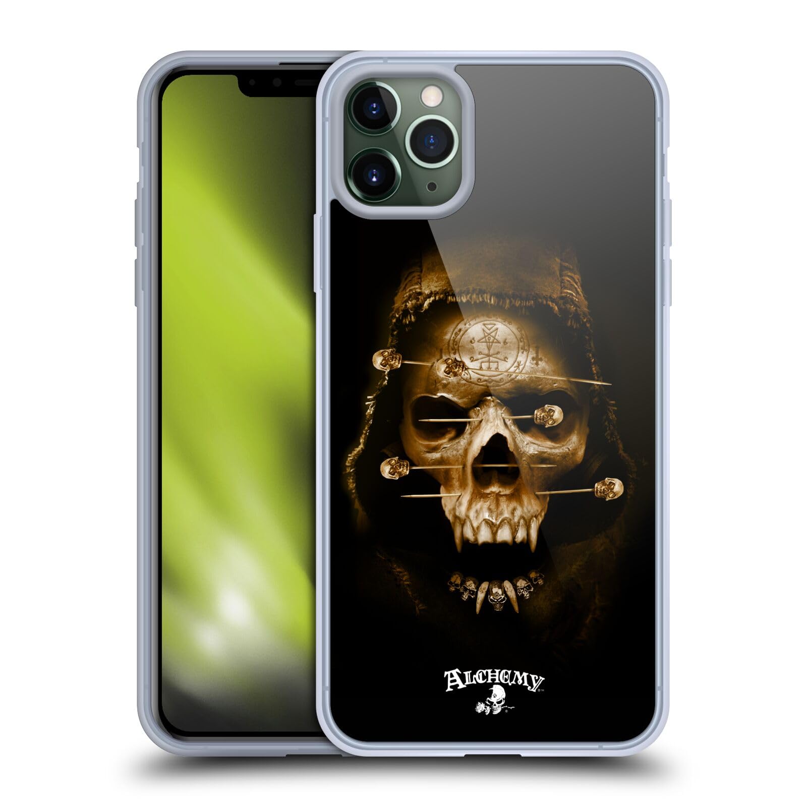 Official Alchemy Gothic Death Fetish Skull Soft Gel Case for iPhone 11 Pro Max - Gothic Horror Style Phone Cover - Perfect for Halloween, Dark Aesthetic Lovers & Alternative Fashion Enthusiasts