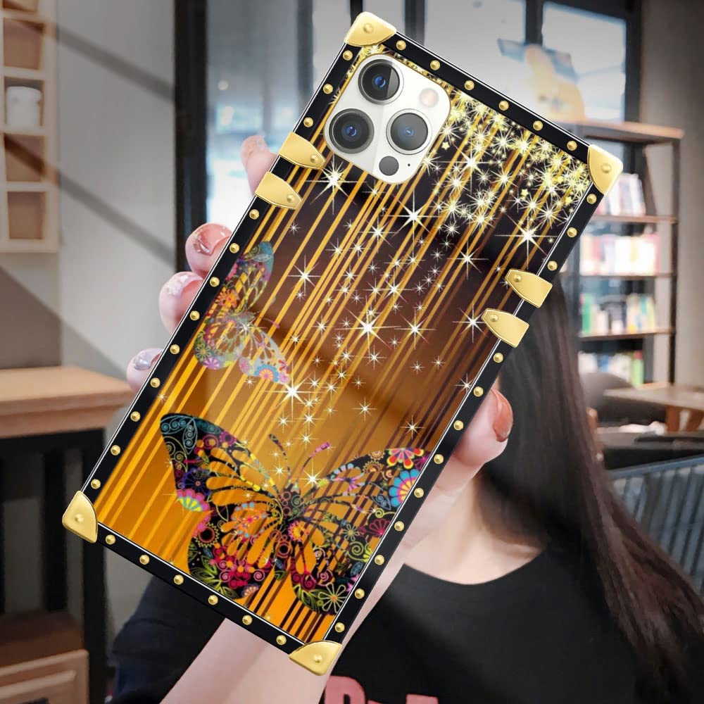 DAIZAG iPhone 13 Pro Max Case 6.7-inch | Sparkling Butterfly Metal Design | Soft TPU Shockproof & Anti-Scratch Protective Cover | Perfect for Everyday Use, Travel & Special Occasions