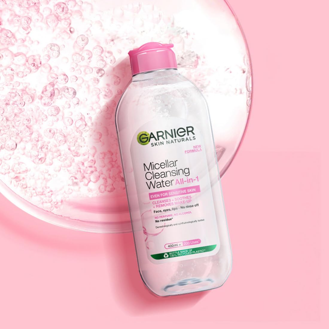 Garnier Skin Naturals Micellar Cleansing Water - Hydrating & Soothing Facial Cleanser for All Skin Types, 13.5 fl oz (400ml) | Perfect for Makeup Removal & Daily Skincare Routine