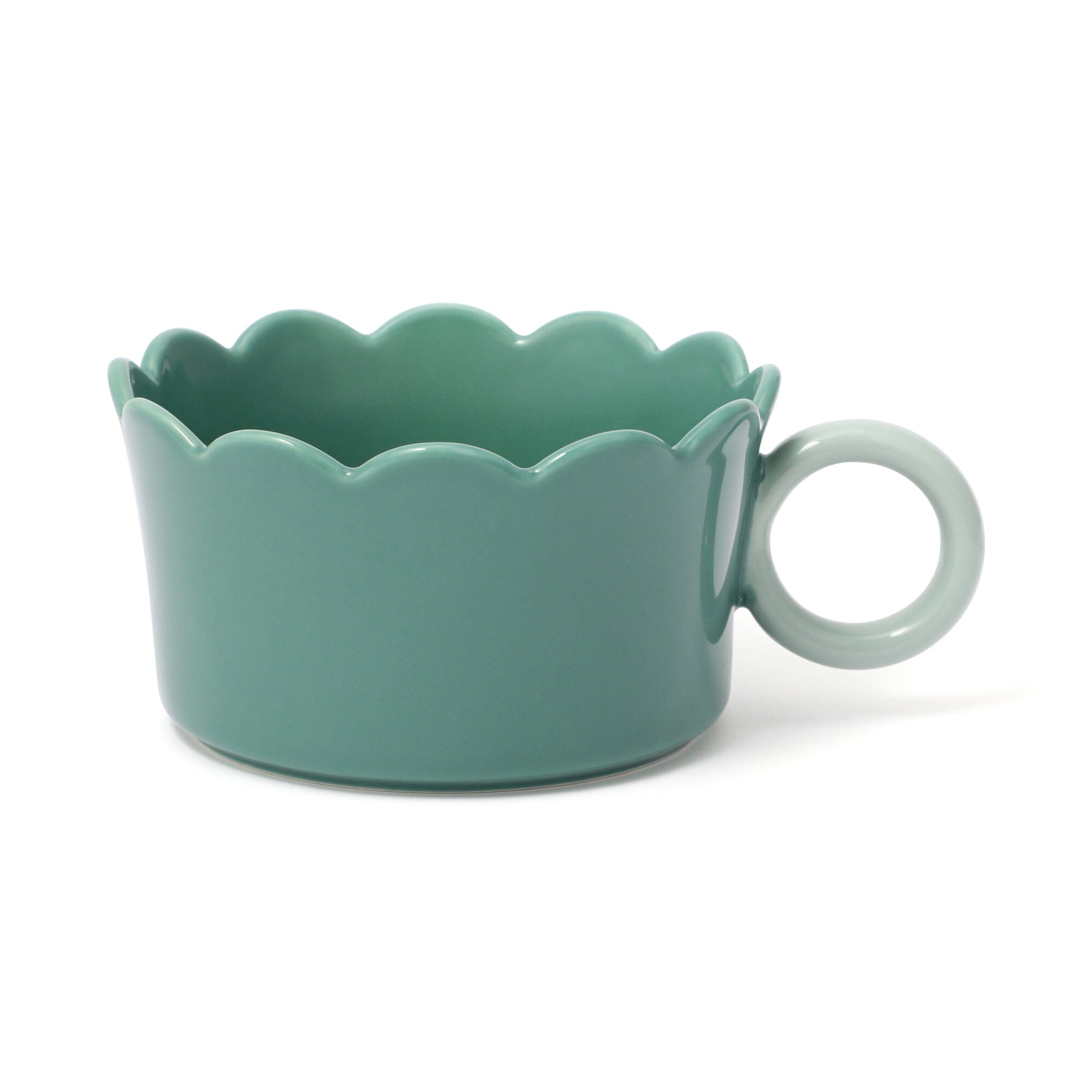 Bicolor Frill Soup Cup - Green Ceramic Bowl for Soup, Salad & Dessert | Elegant Tableware for Dining, Entertaining & Gifts