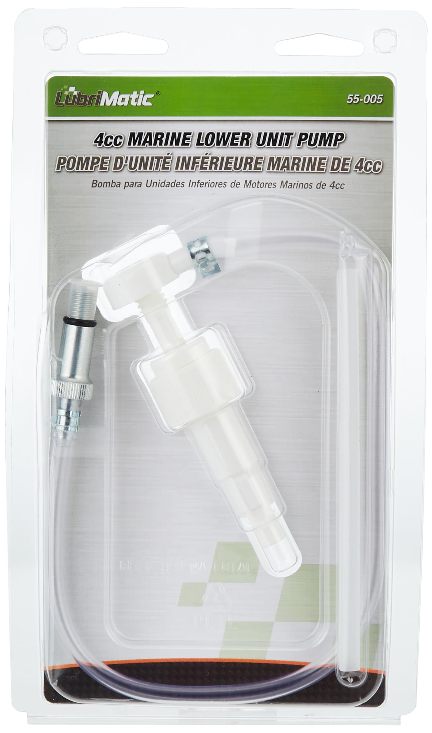 LubriMatic 55-005 4CC Fluid Pump for Quart Size Bottles with Metal Marine Fitting - Perfect for Boat Engine Maintenance & Marine Lubrication