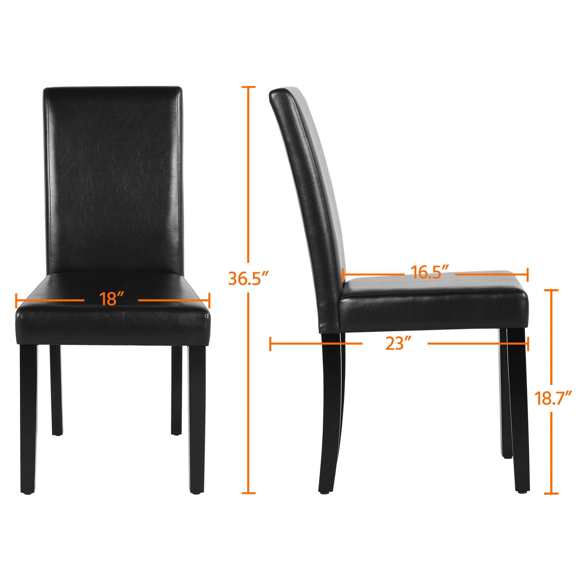 Topeakmart 4-Piece Solid Wood Dining Chairs Set - Black Modern Kitchen & Living Room Chairs for Home, Restaurant, and Office Use